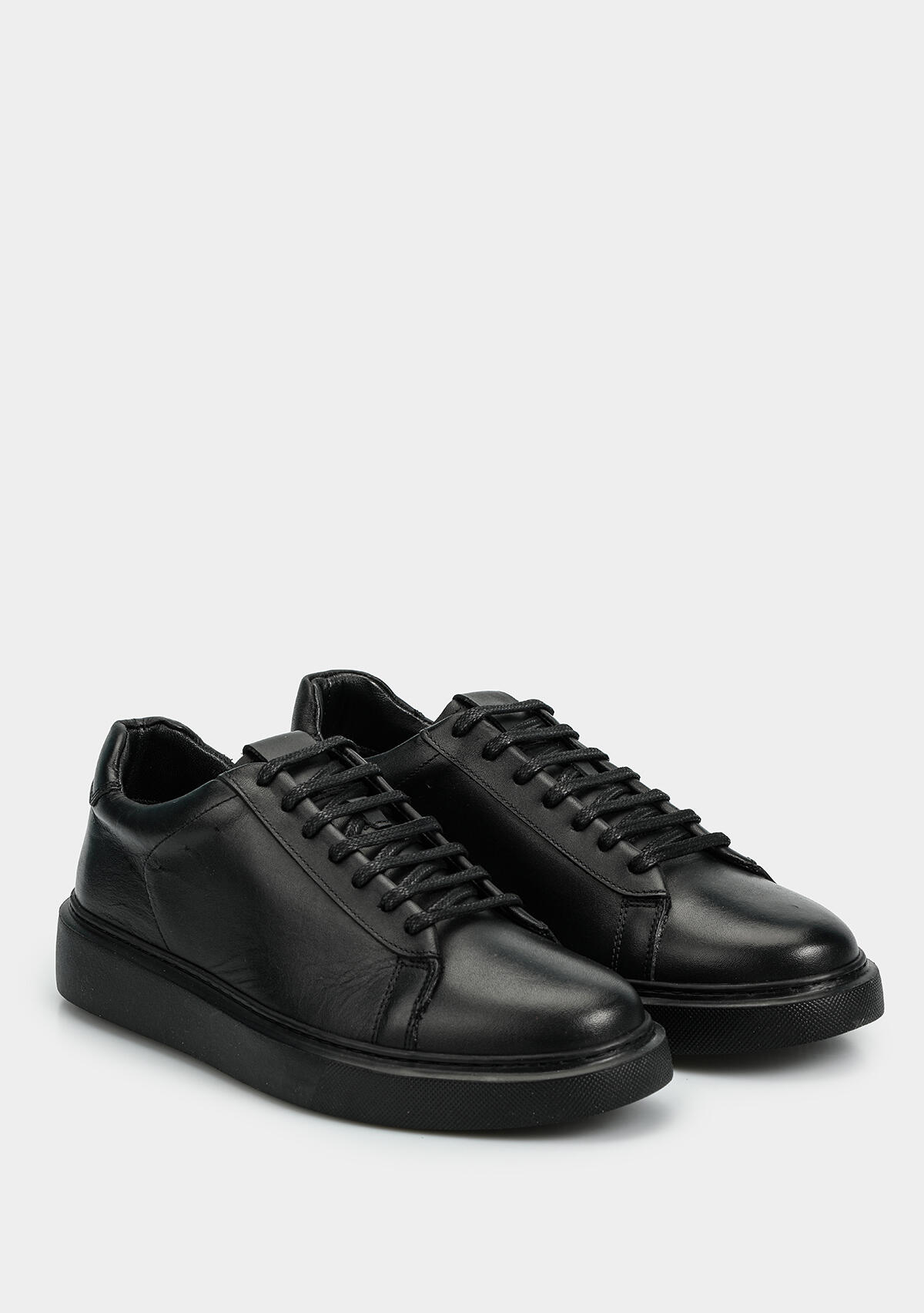 Siyah Deri Erkek Sneaker