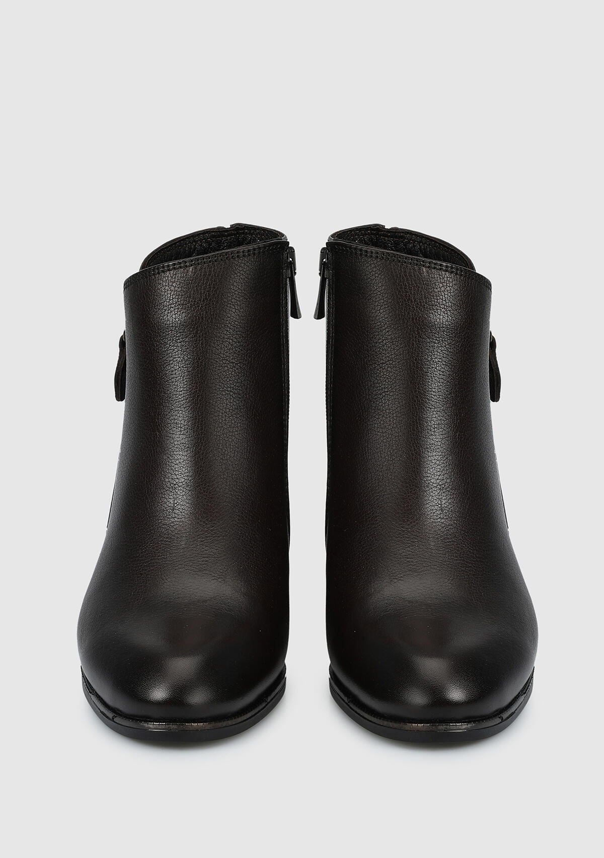Kahve Deri Kadın Bootie