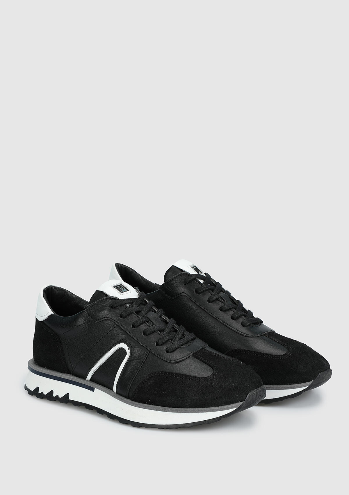 Siyah Deri Erkek Sneaker