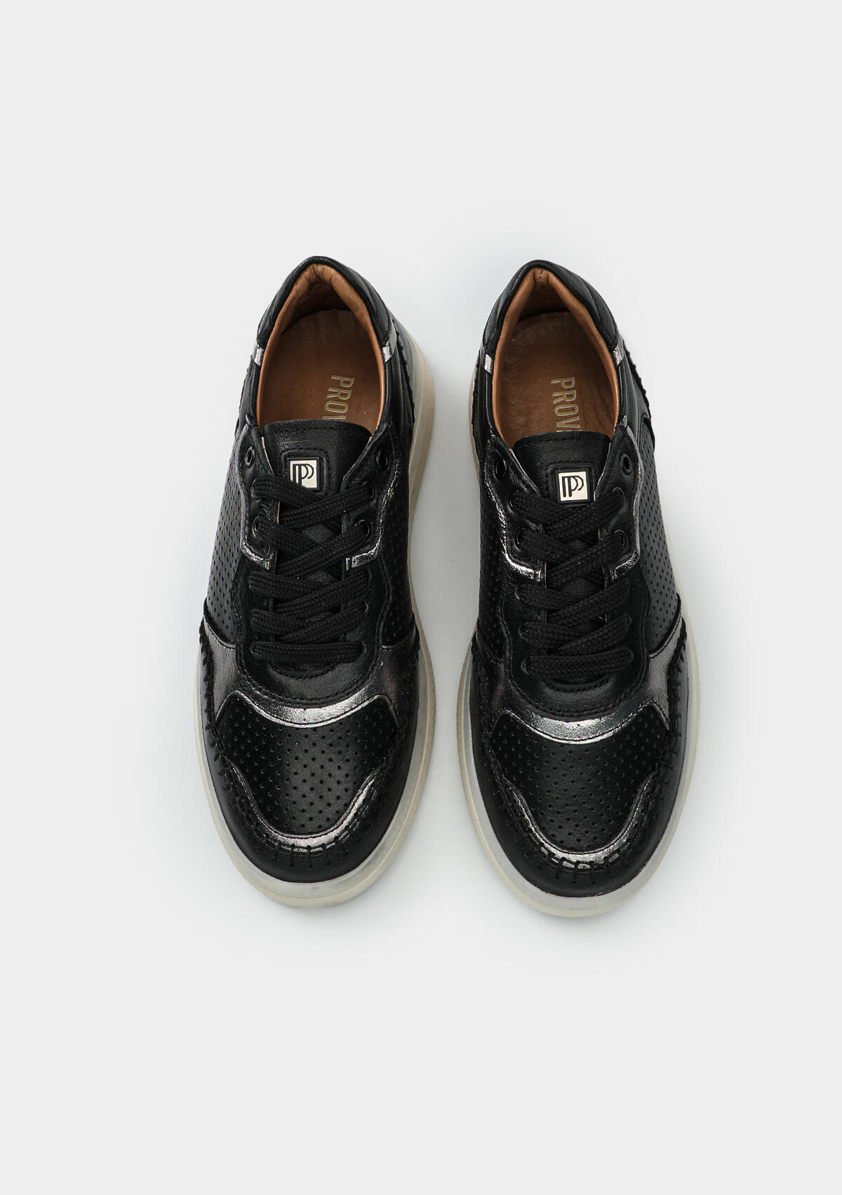 Siyah Deri Kadın Sneaker