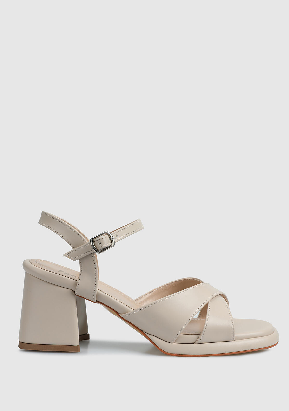 Bej Kadın Topuklu Sandalet