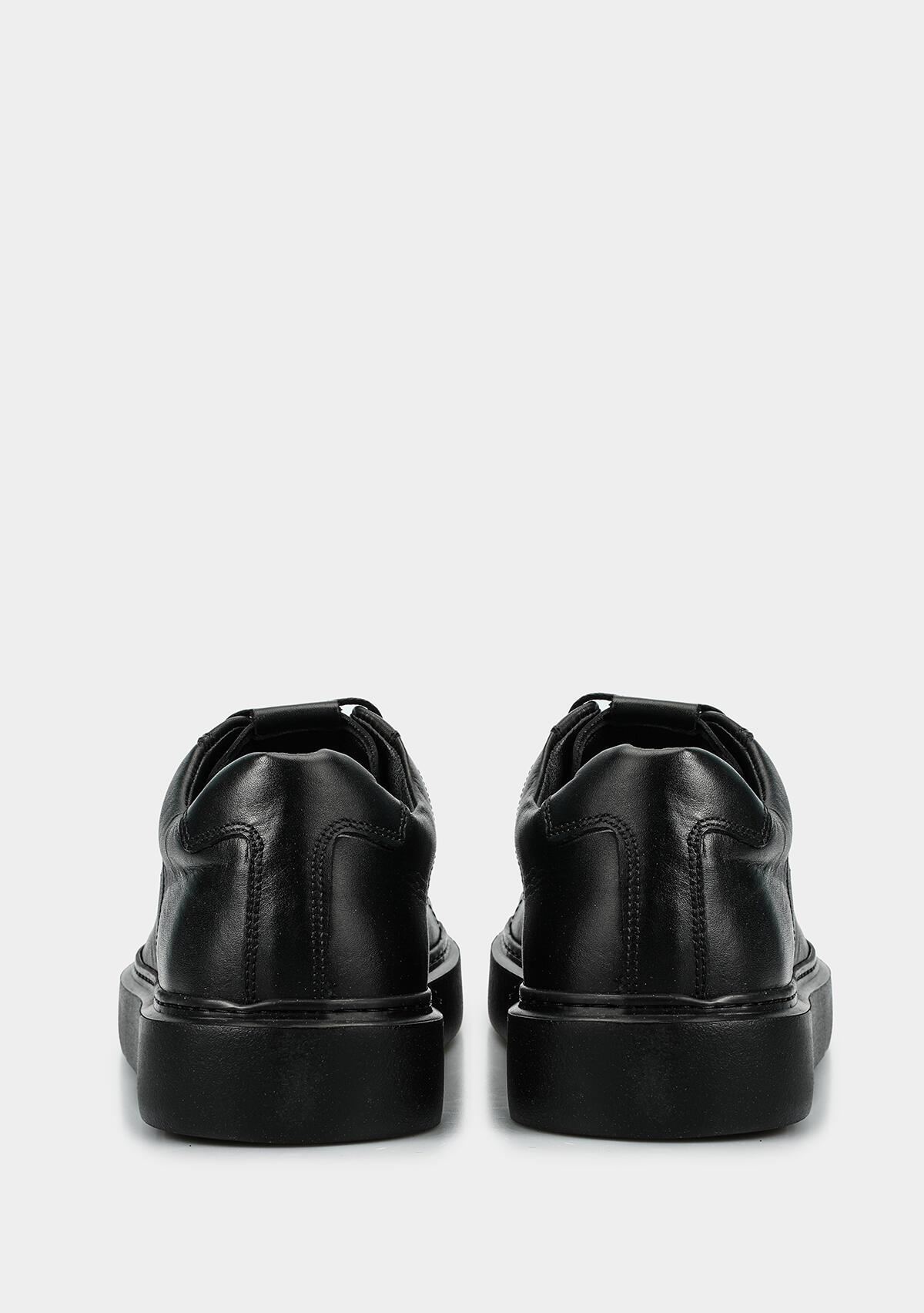 Siyah Deri Erkek Sneaker