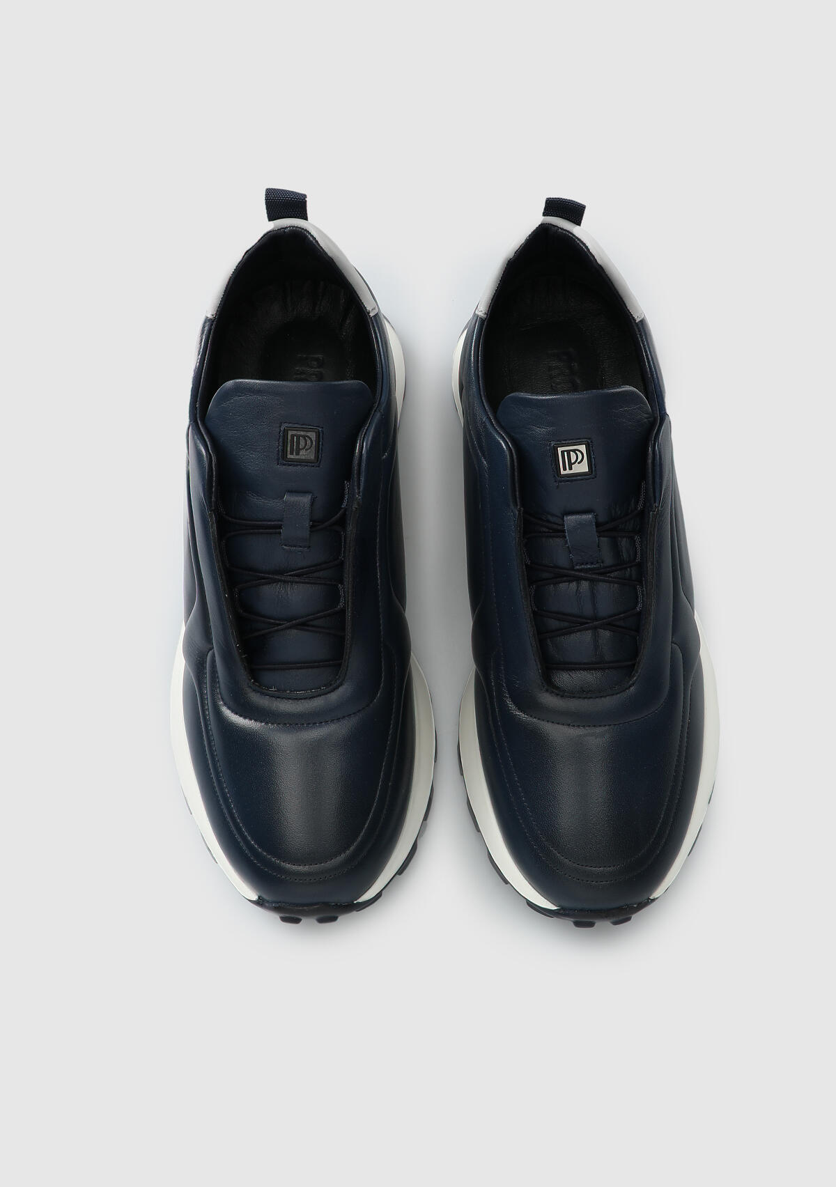 Lacivert Deri Erkek Sneaker