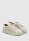 Bej Deri Kadın Sneaker