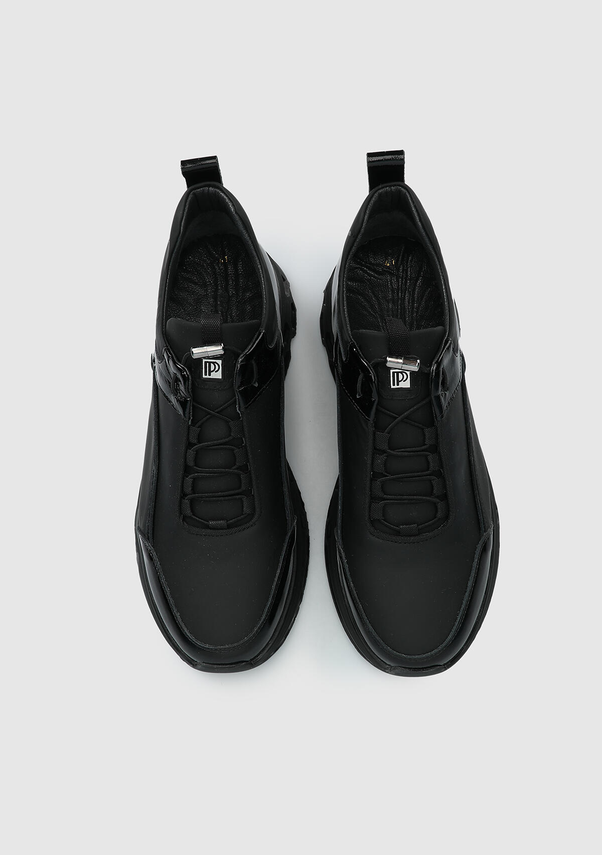 Siyah Deri Erkek Sneaker