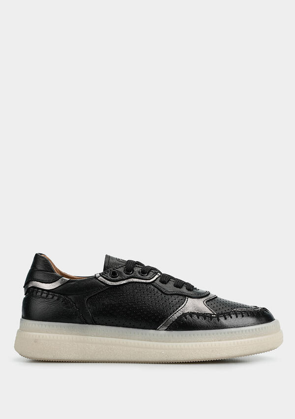 Siyah Deri Kadın Sneaker