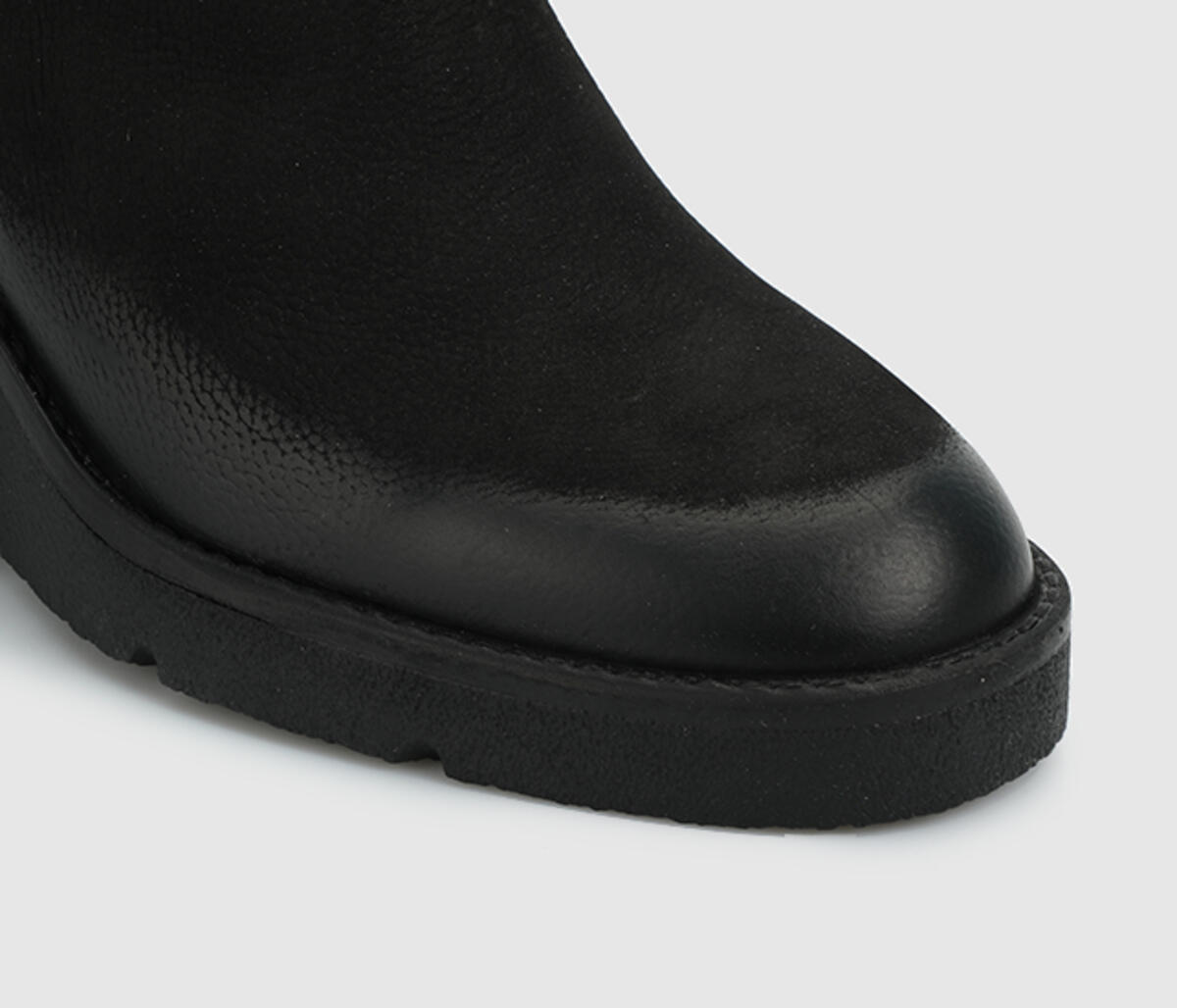 Siyah Deri Kadın Bootie