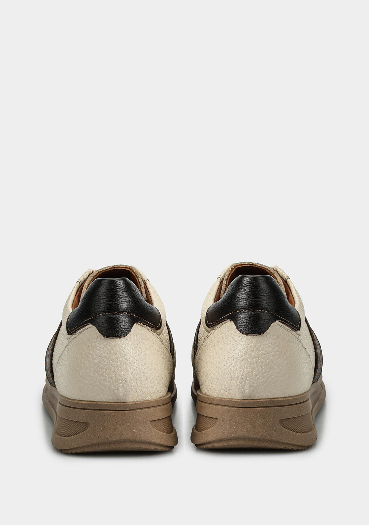 Bej Deri Kadın Sneaker