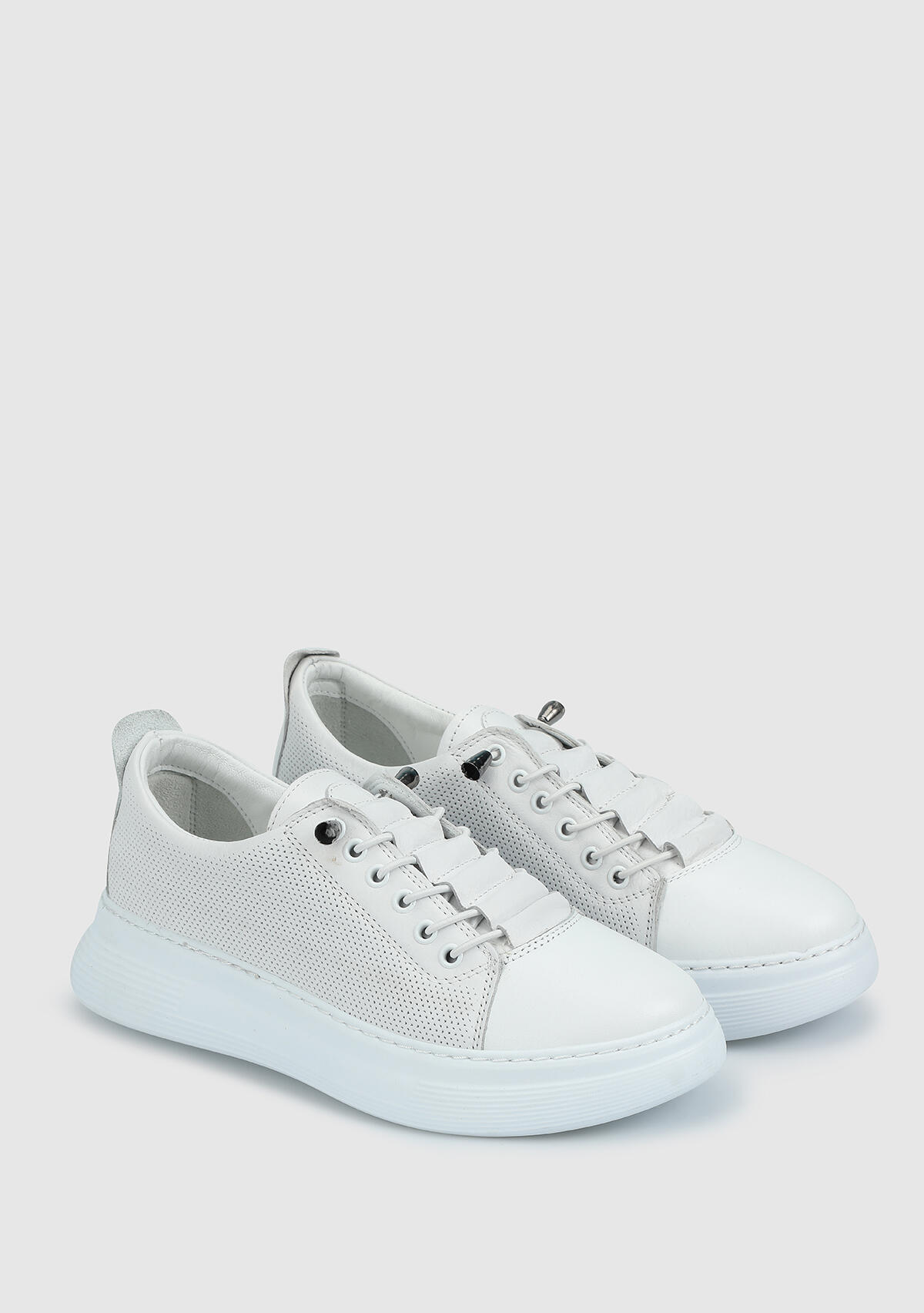 Beyaz Deri Kadın Sneaker