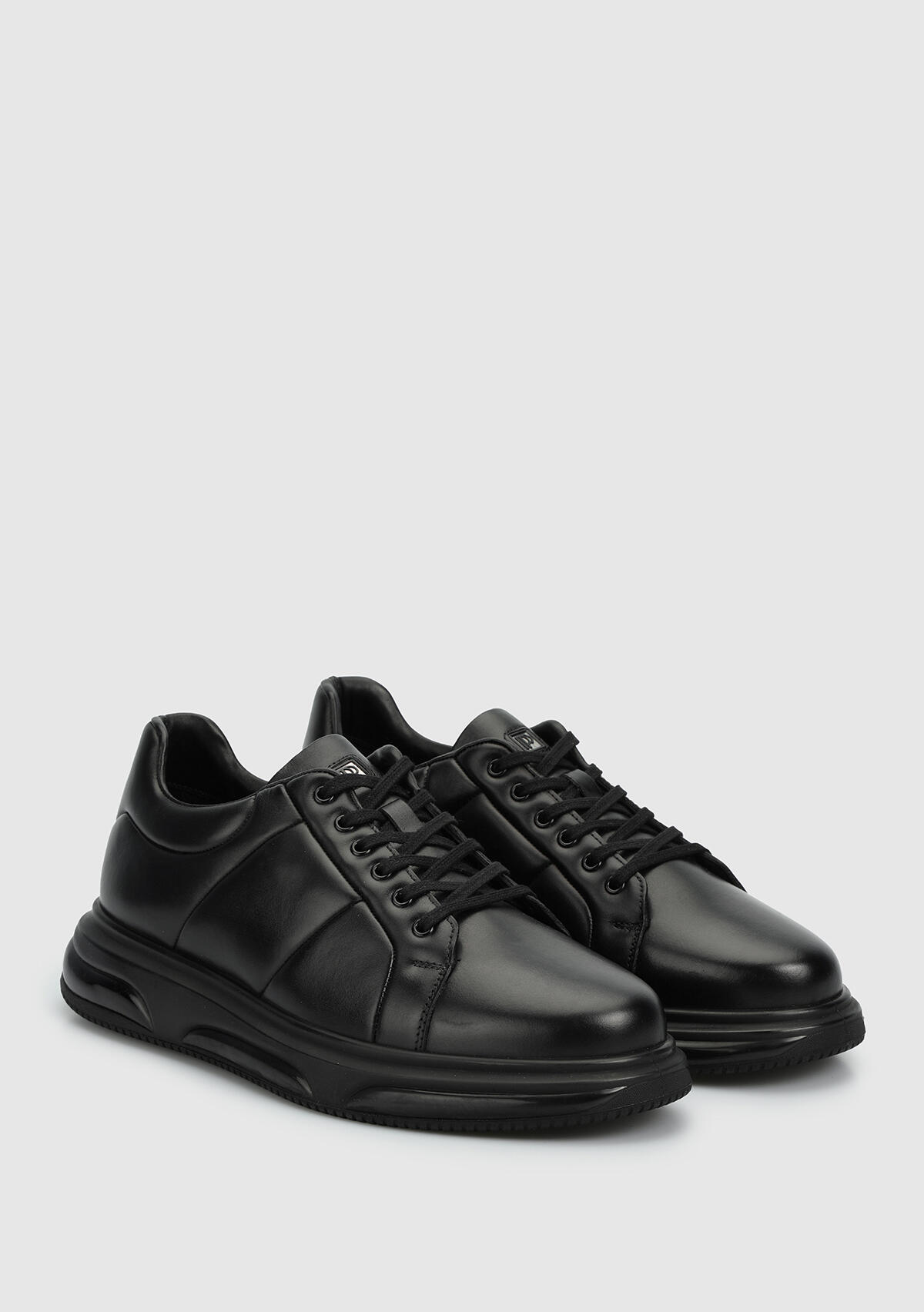 Siyah Deri Erkek Sneaker