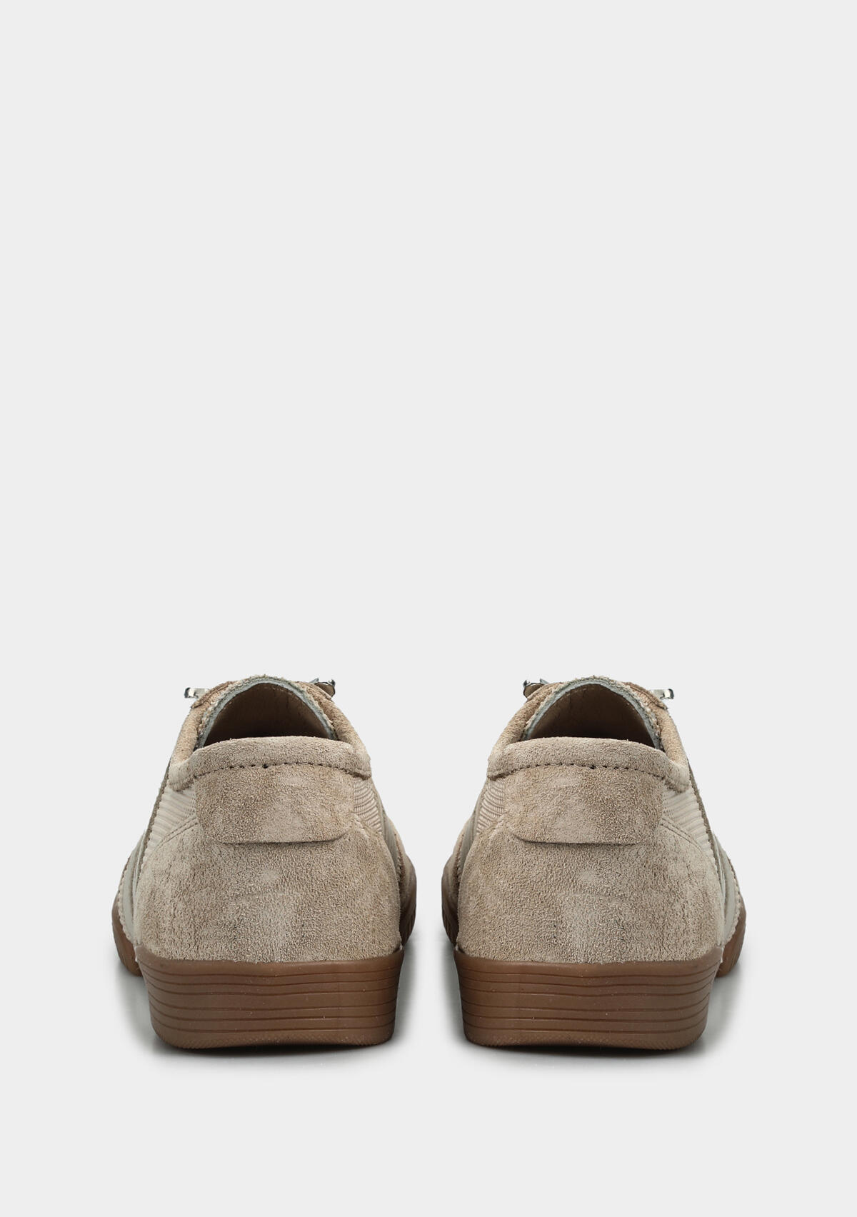 Bej Deri Kadın Sneaker