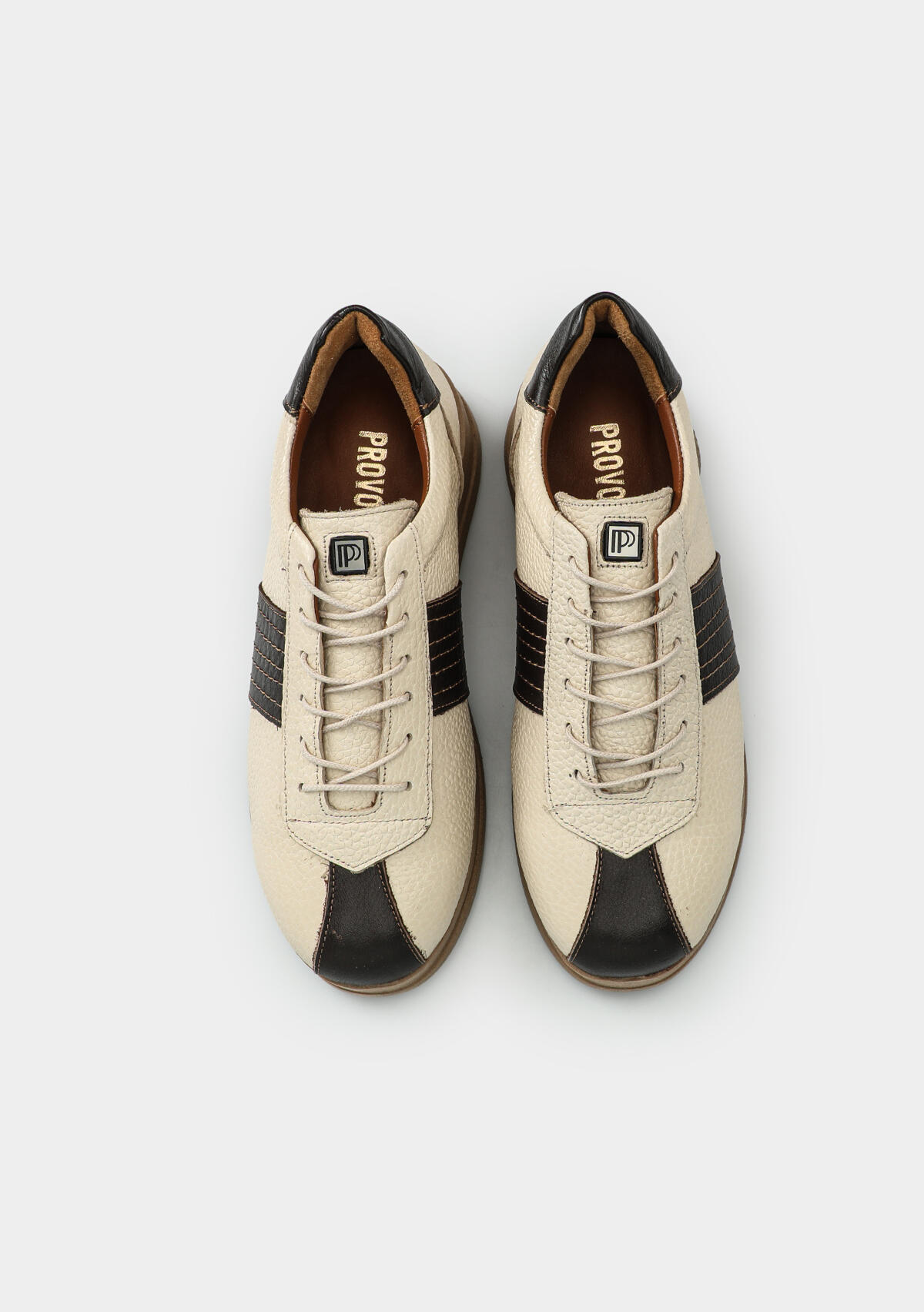 Bej Deri Kadın Sneaker