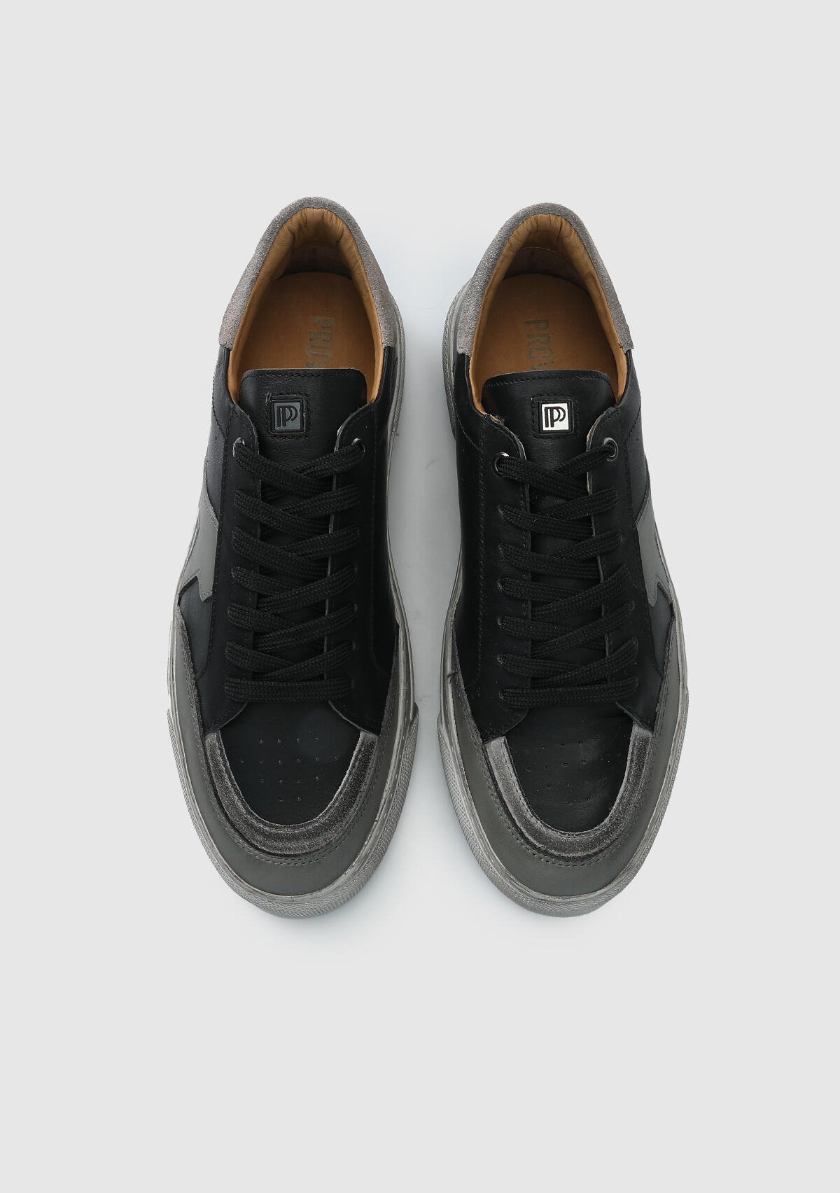 Siyah Deri Erkek Sneaker