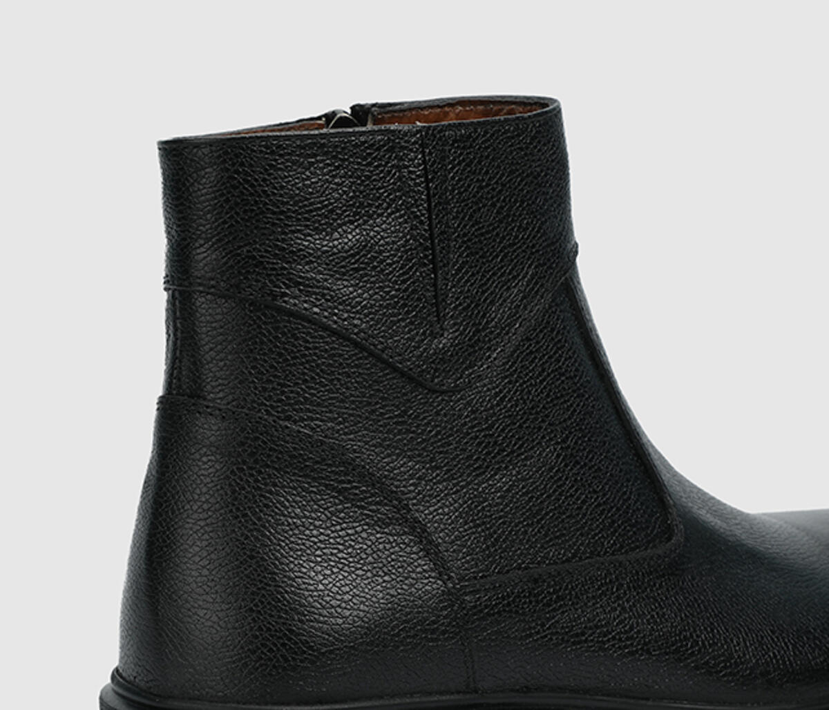 Siyah Deri Erkek Bot