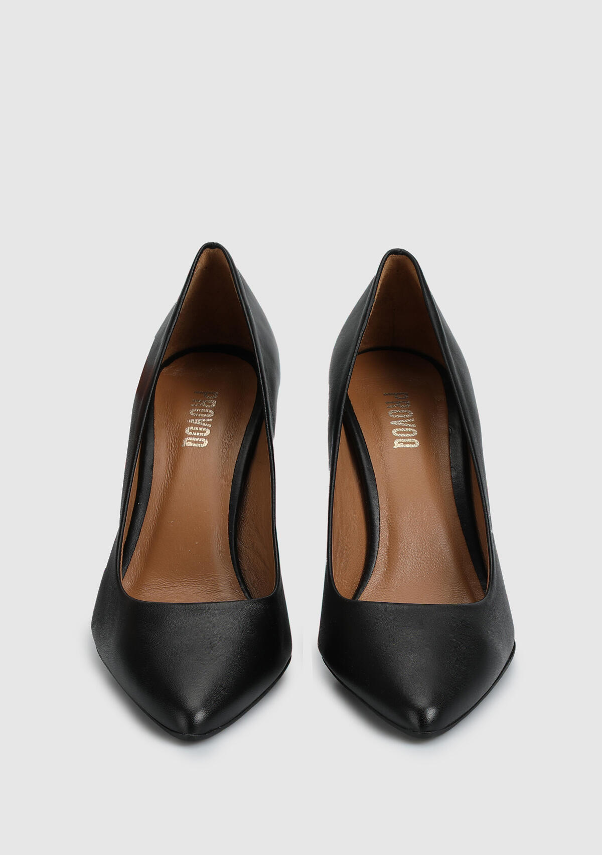 Siyah Deri Kadın Stiletto