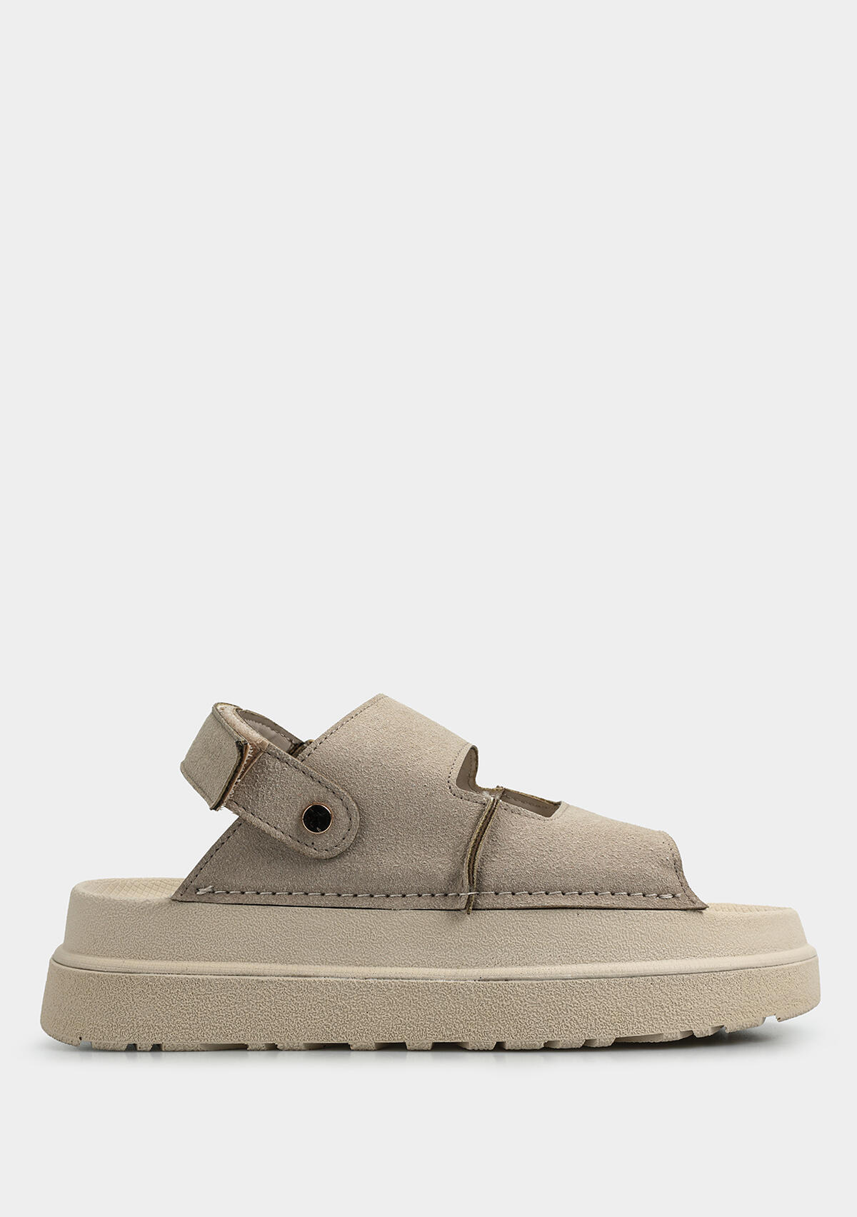 Bej Kadın Düz Sandalet