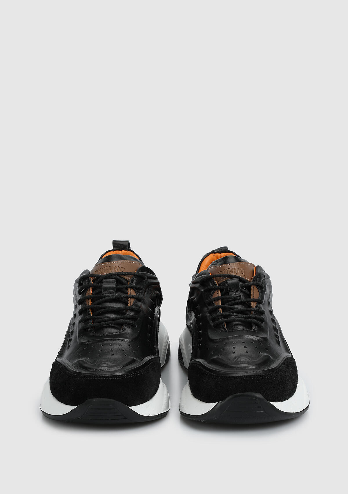 Siyah Deri Erkek Sneaker