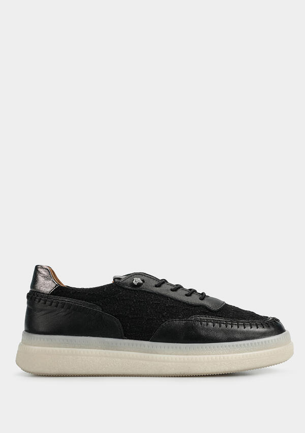 Siyah Deri Kadın Sneaker