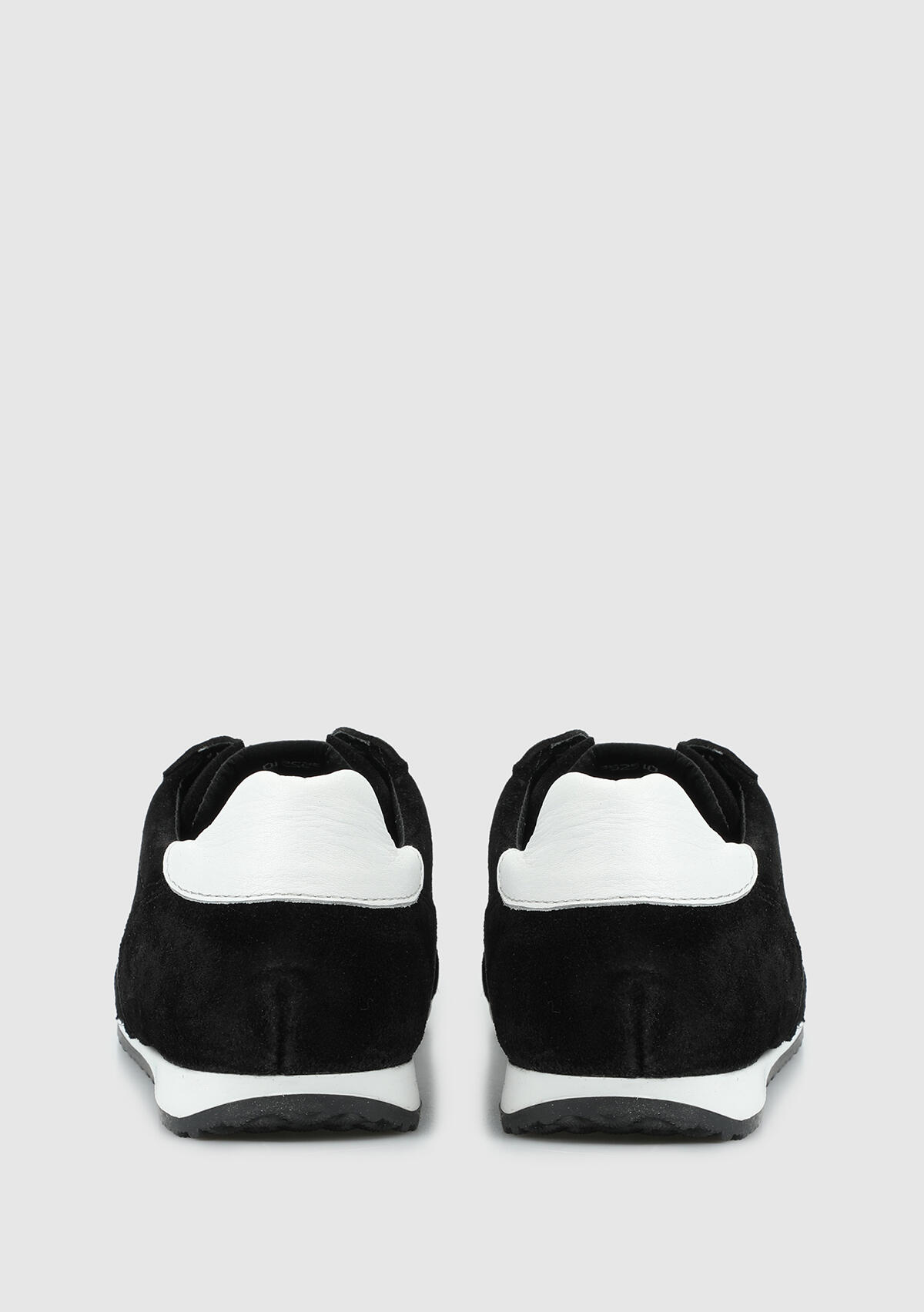 Siyah Deri Kadın Sneaker