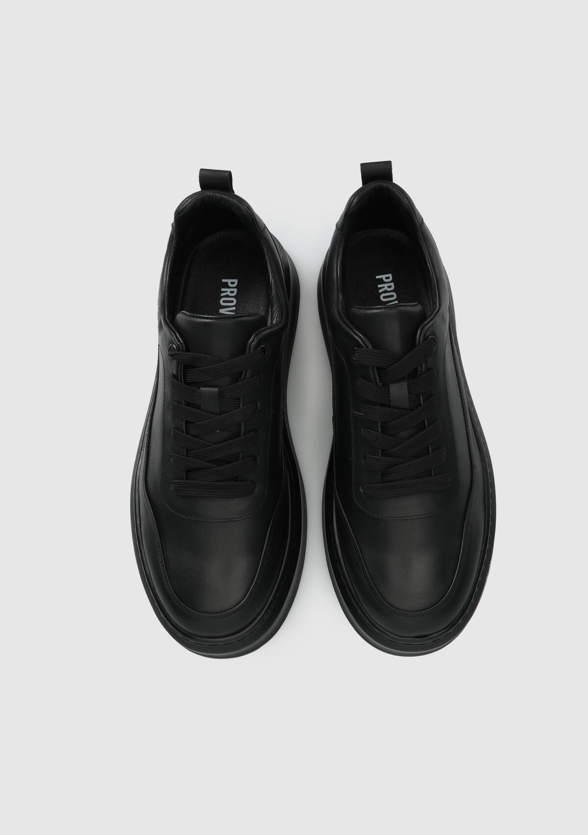 Siyah Deri Erkek Sneaker