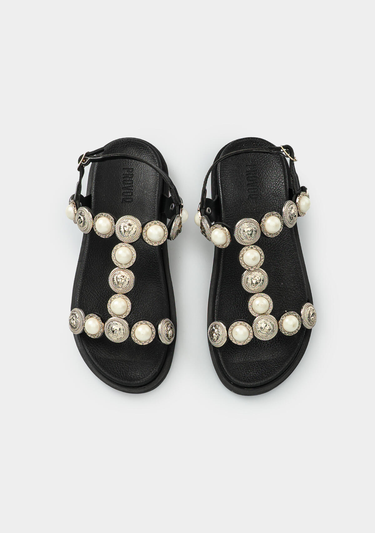 Siyah Kadın Düz Sandalet