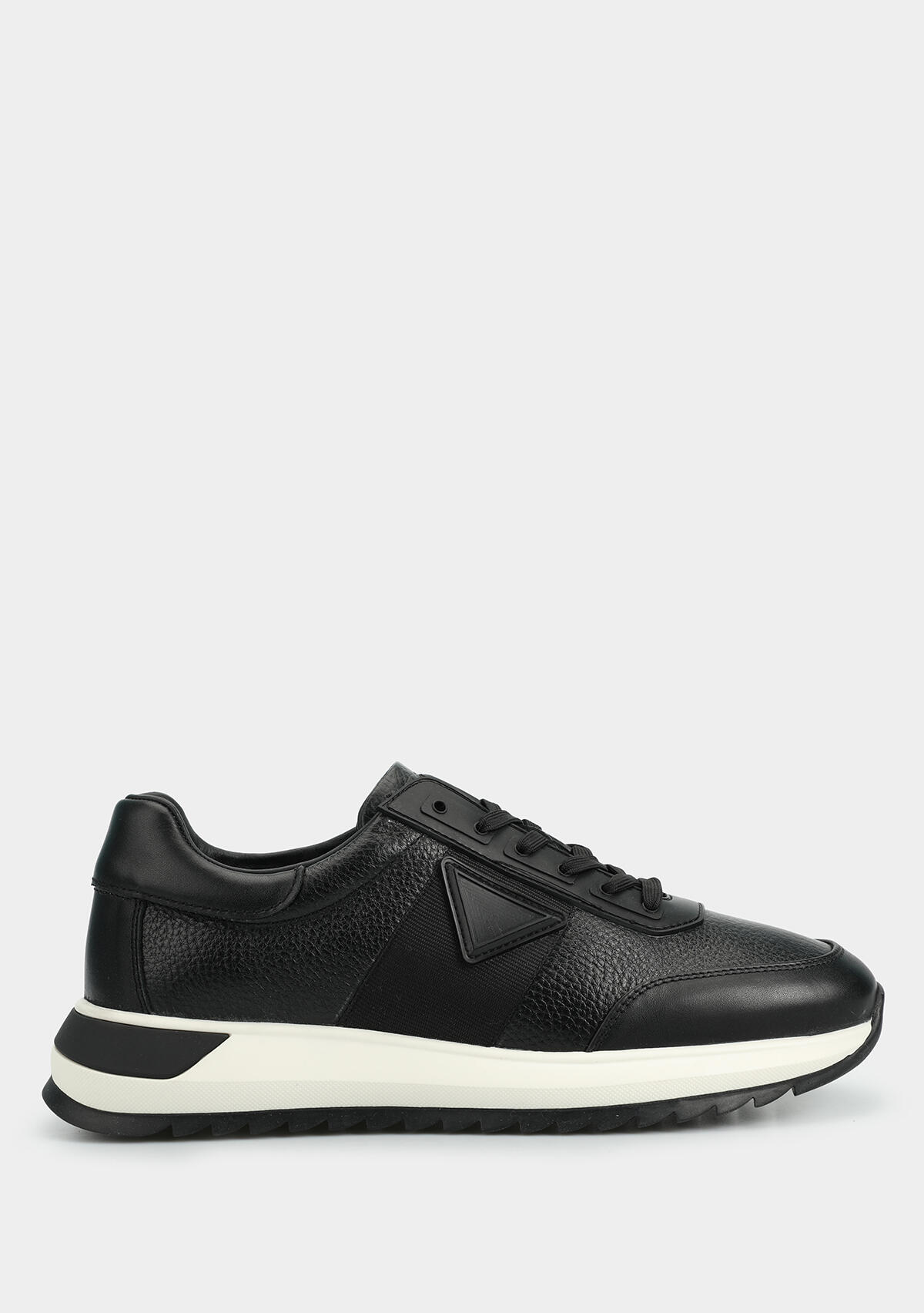Siyah Deri Erkek Sneaker