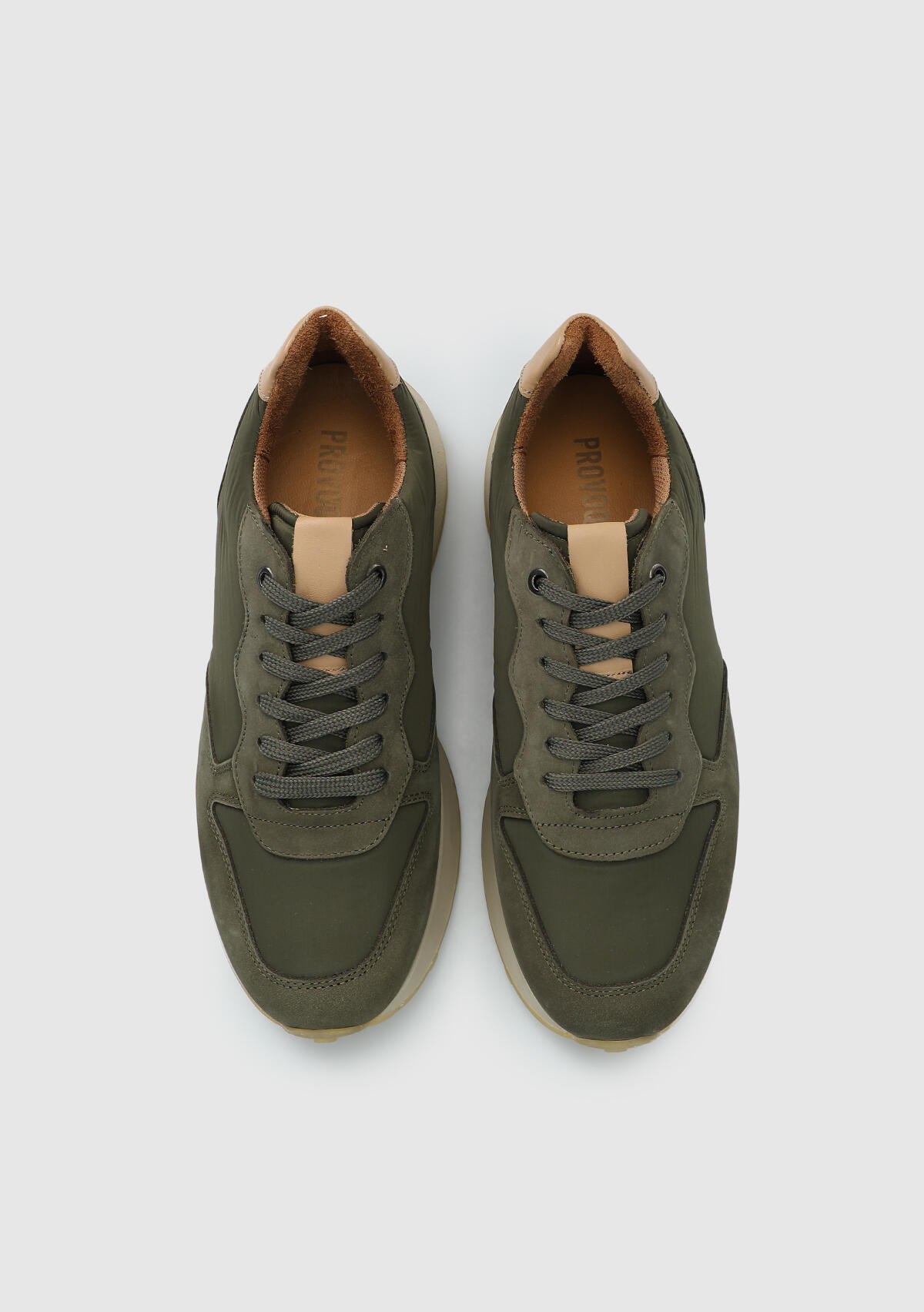 Haki Deri Erkek Sneaker