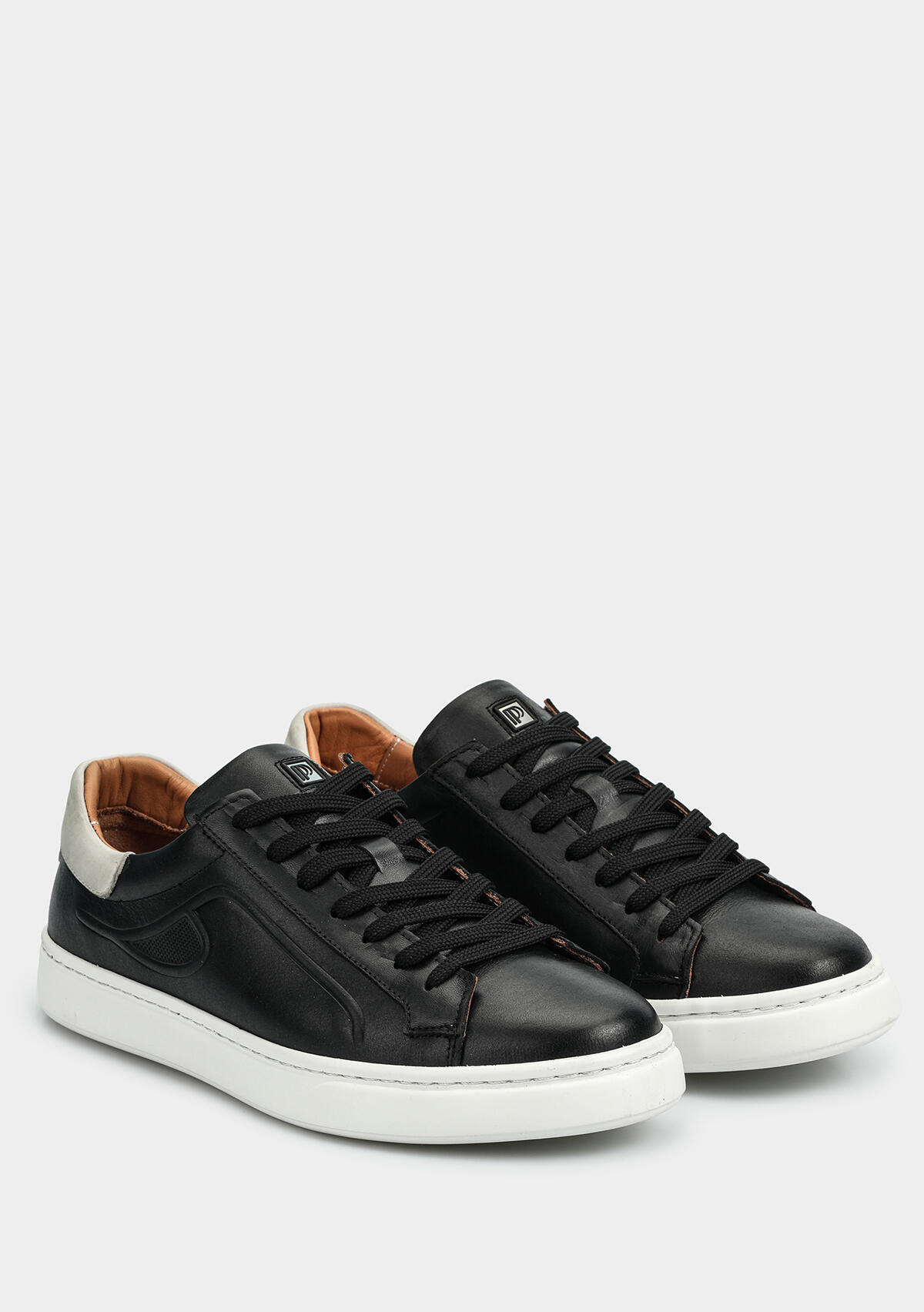 Siyah Deri Erkek Sneaker