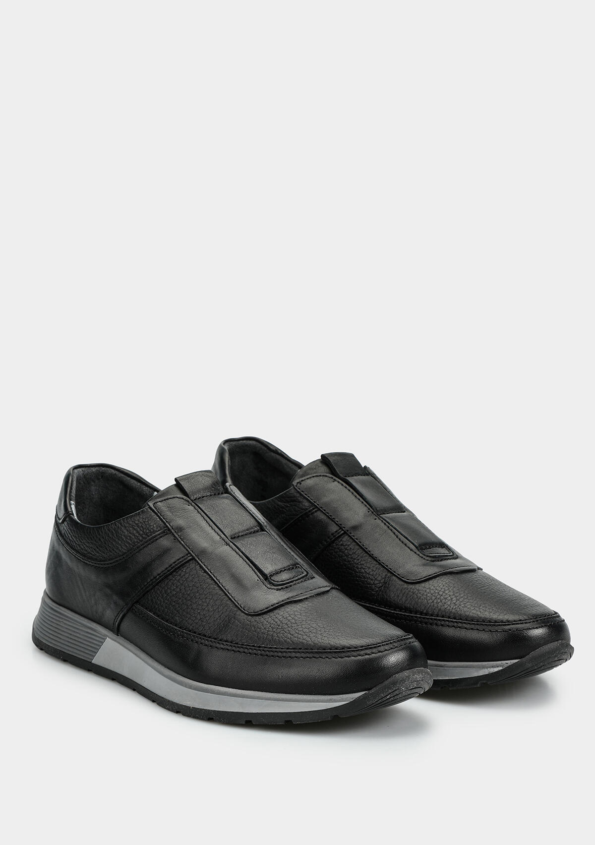 Siyah Deri Erkek Sneaker