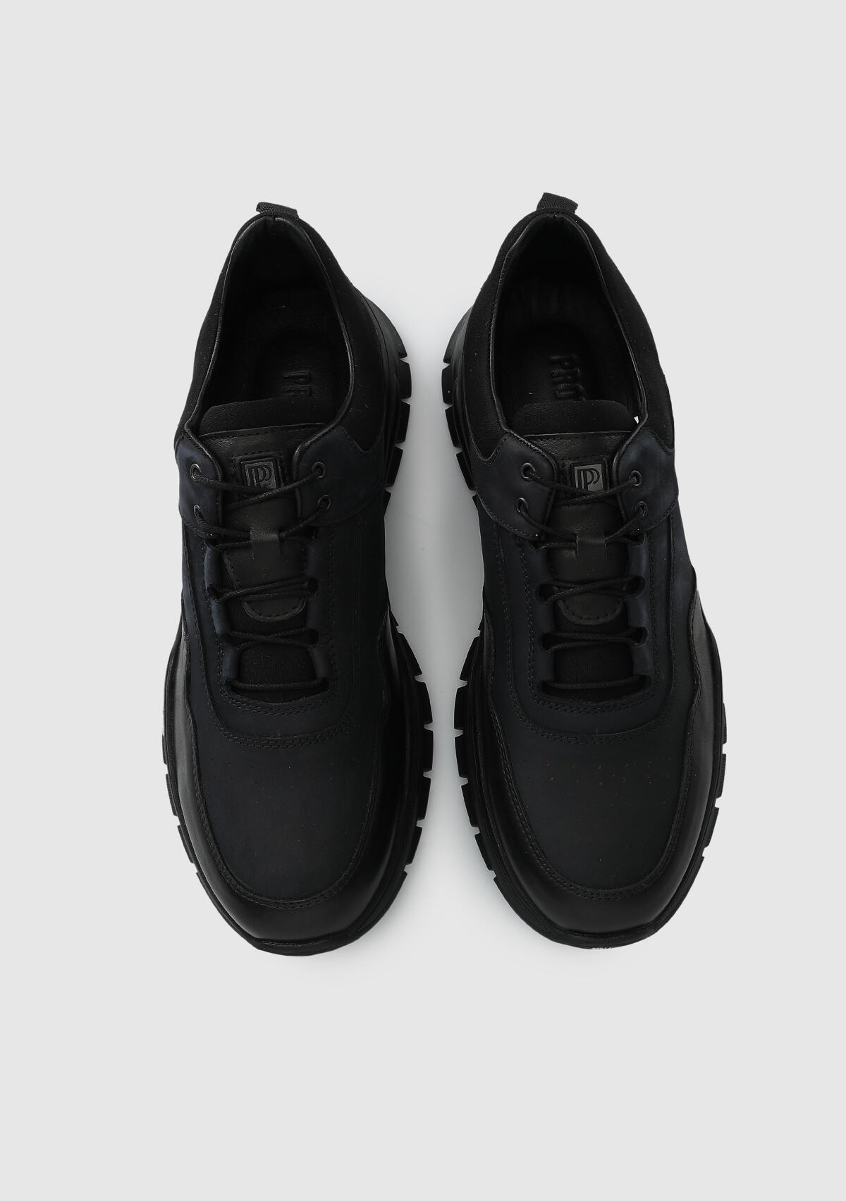 Siyah Deri Erkek Sneaker