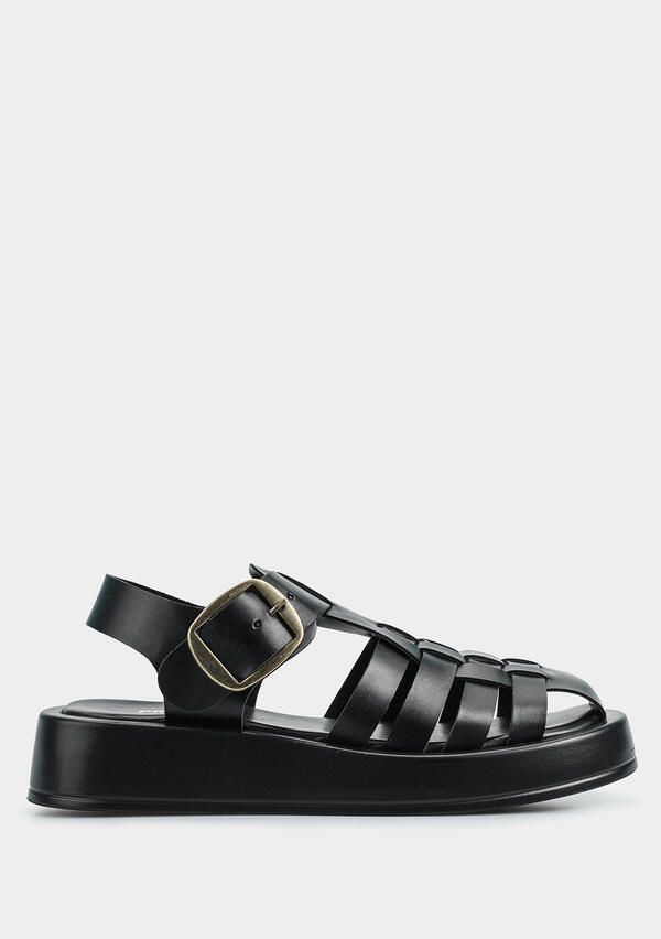 Siyah Kadın Düz Sandalet