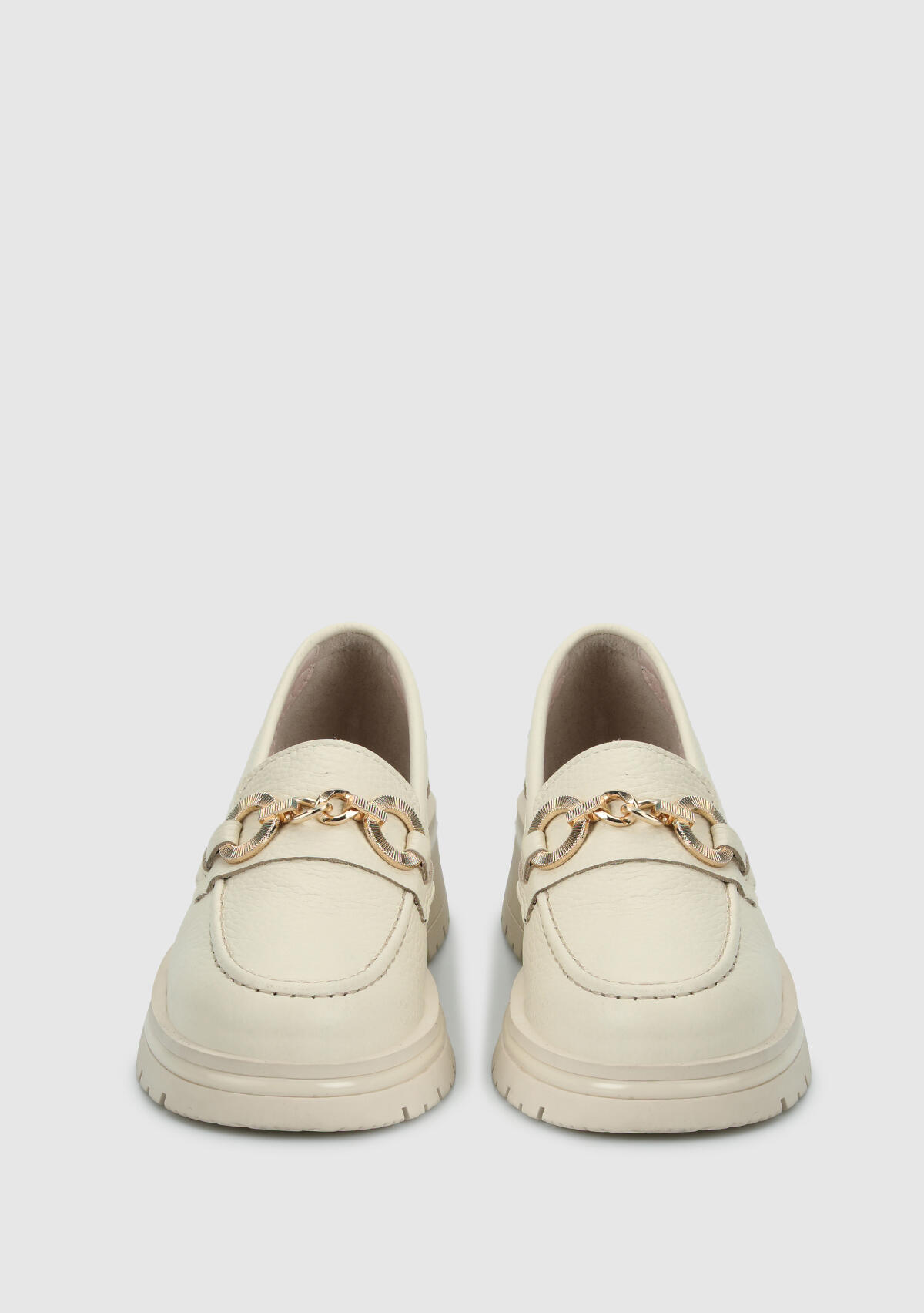 Bej Deri Kadın Ayakkabı