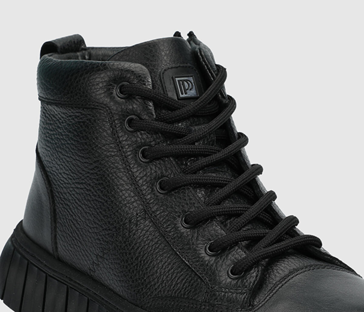 Siyah Deri Erkek Bot