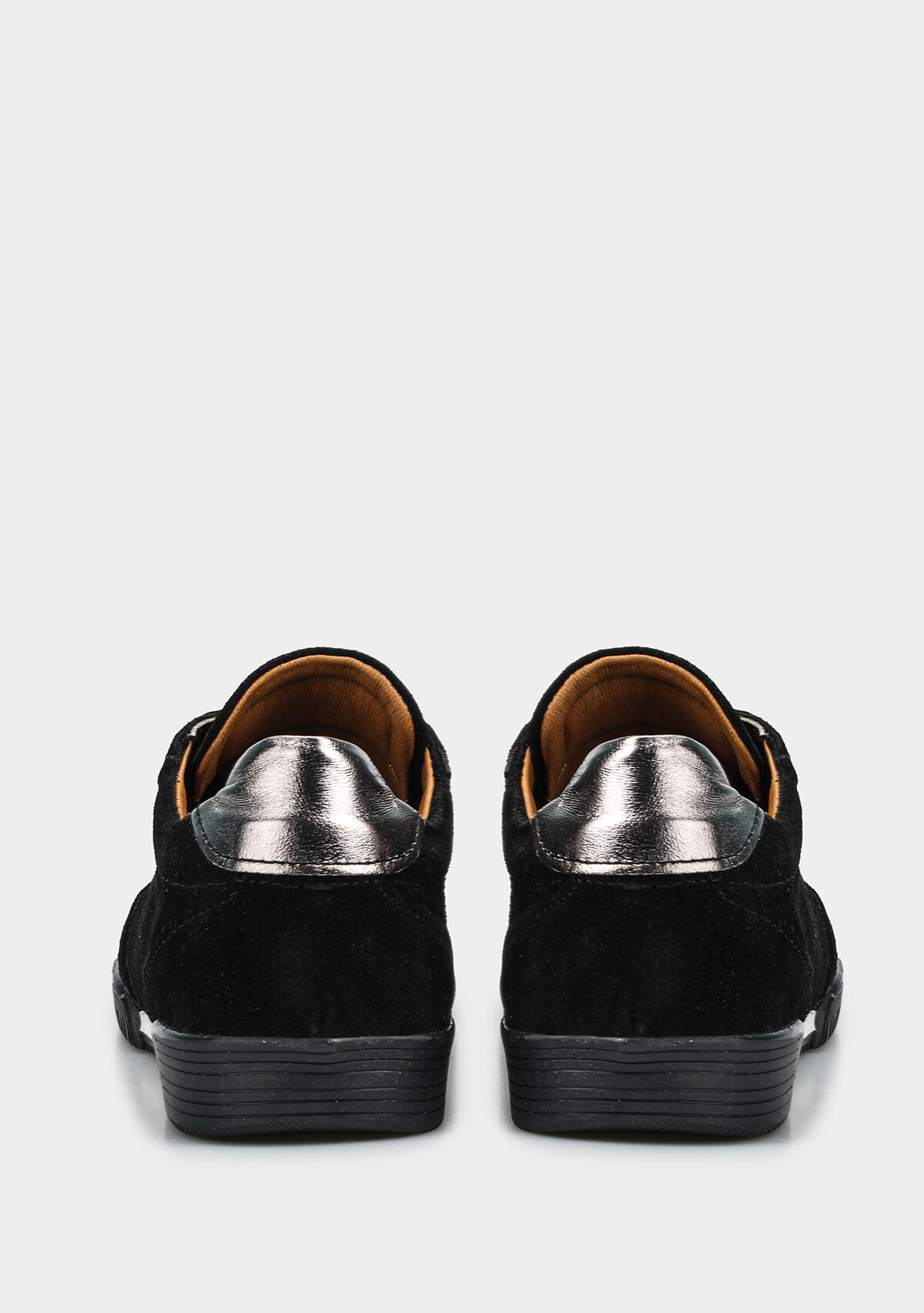 Siyah Deri Kadın Sneaker