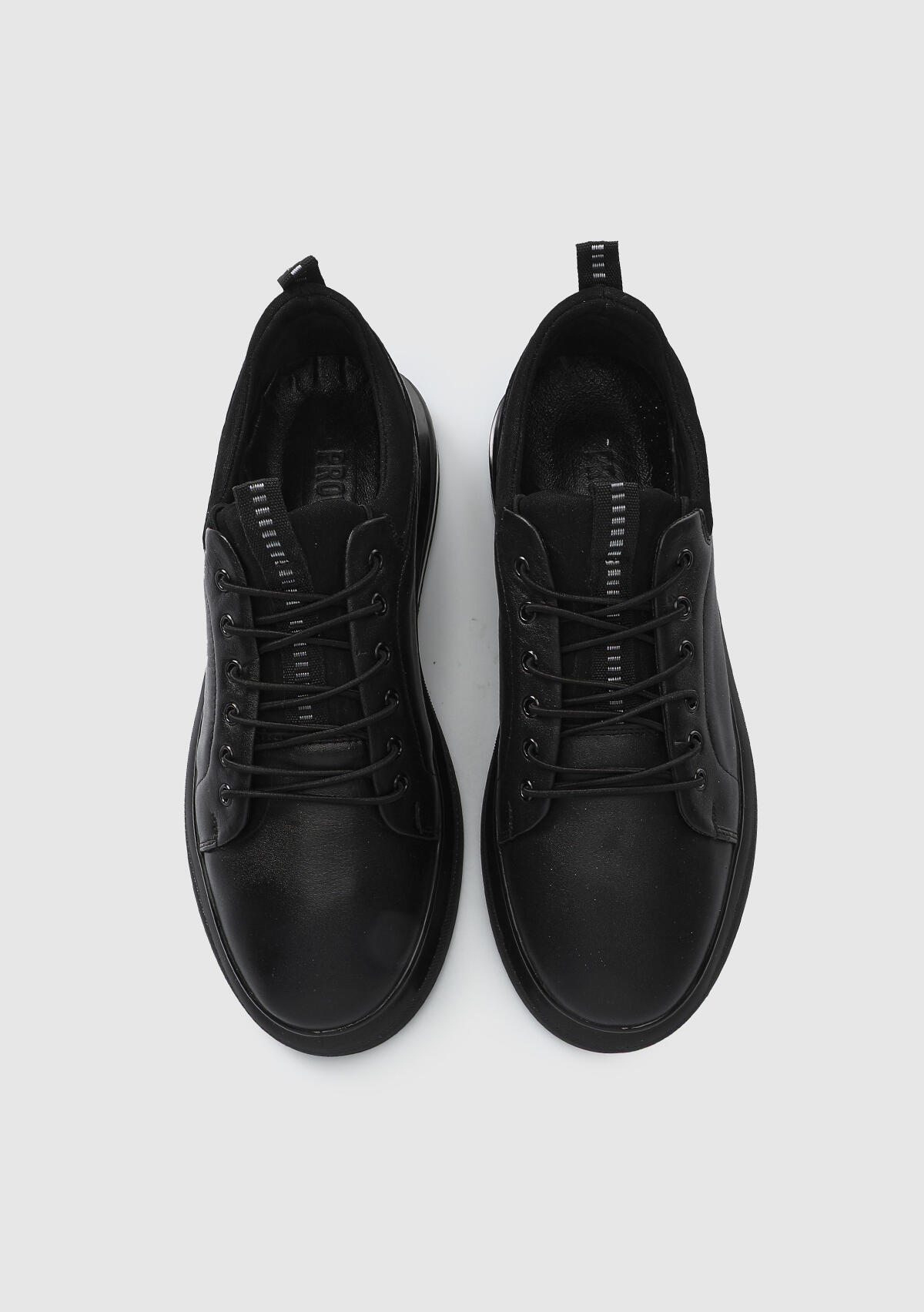 Siyah Deri Erkek Sneaker