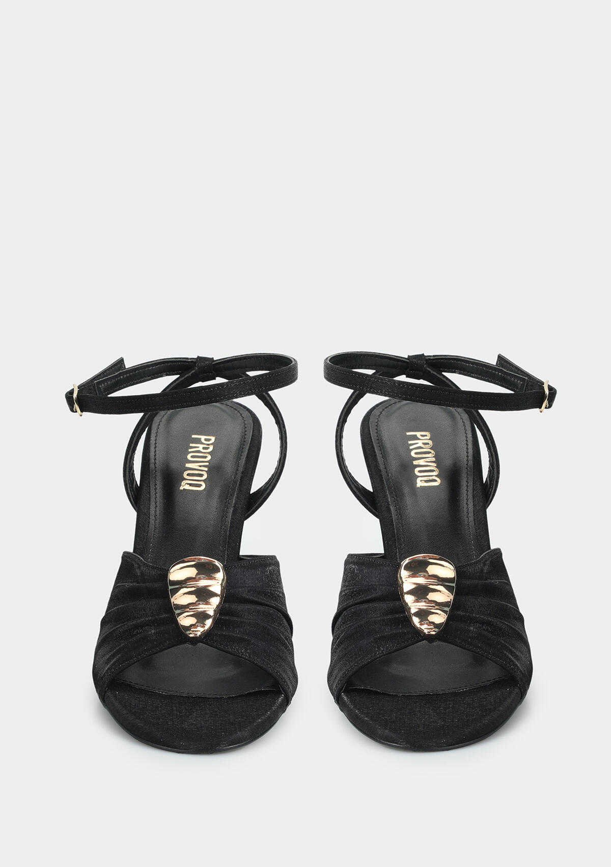 Siyah Kadın Topuklu Sandalet