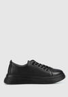 Siyah Deri Kadın Sneaker