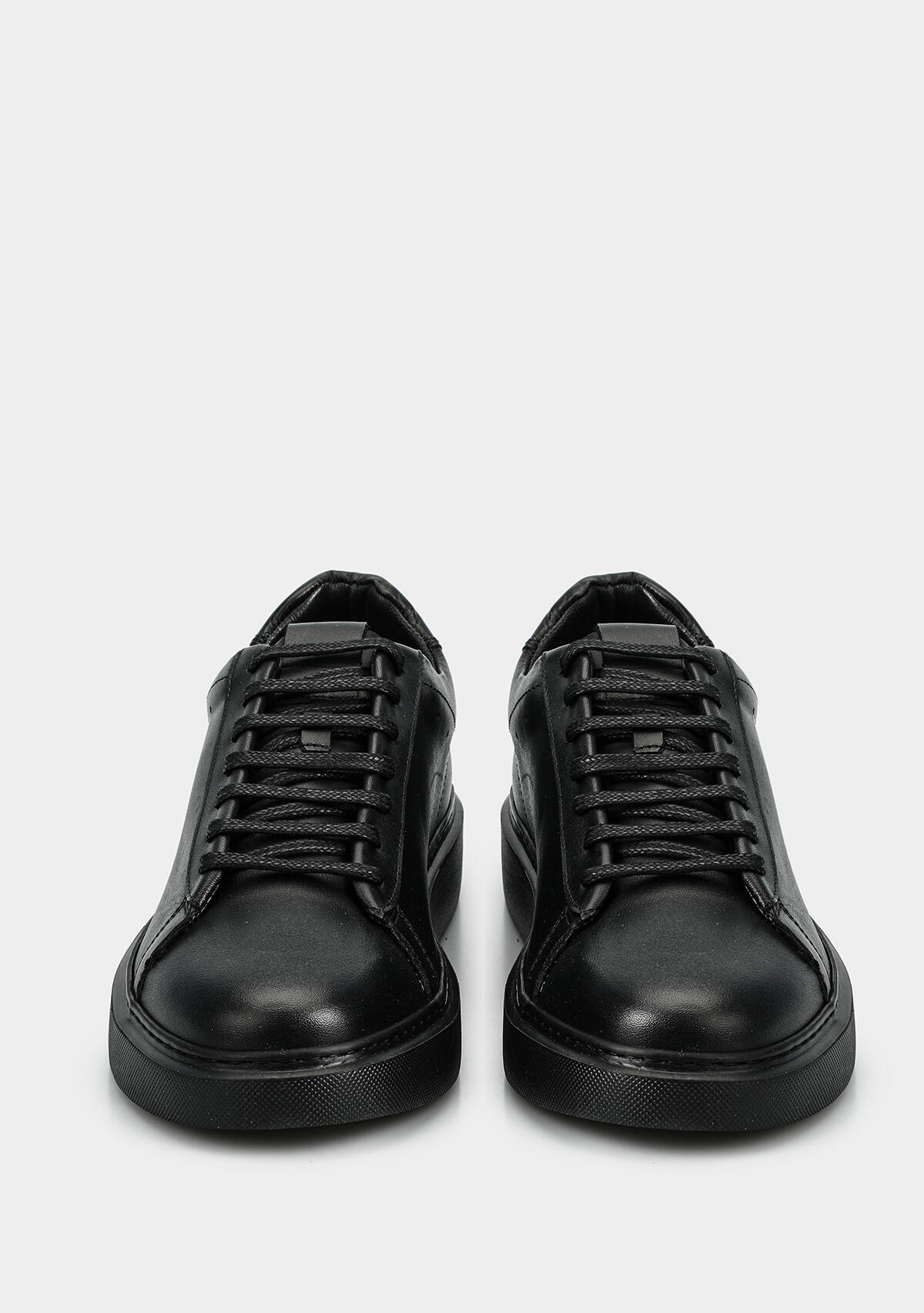 Siyah Deri Erkek Sneaker