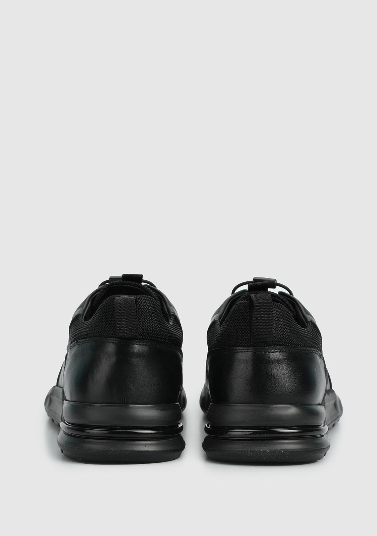 Siyah Deri Erkek Sneaker