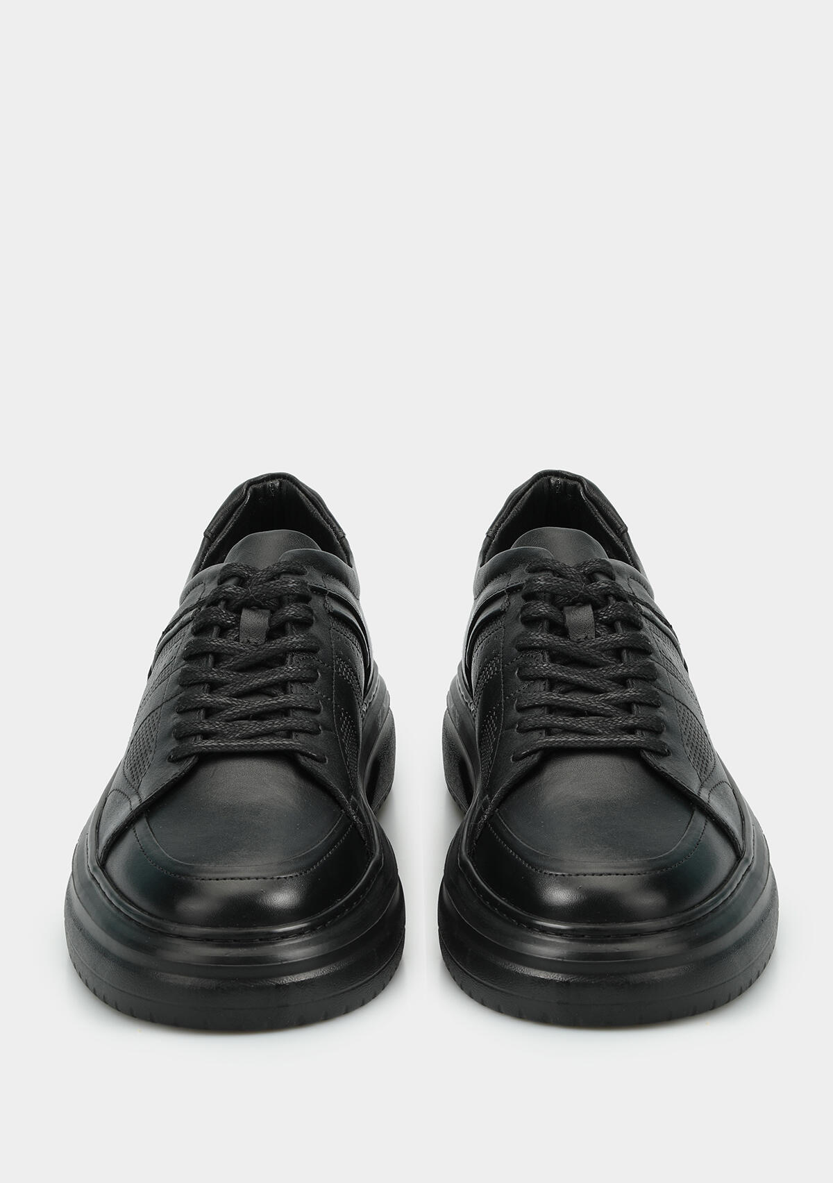 Siyah Deri Erkek Sneaker
