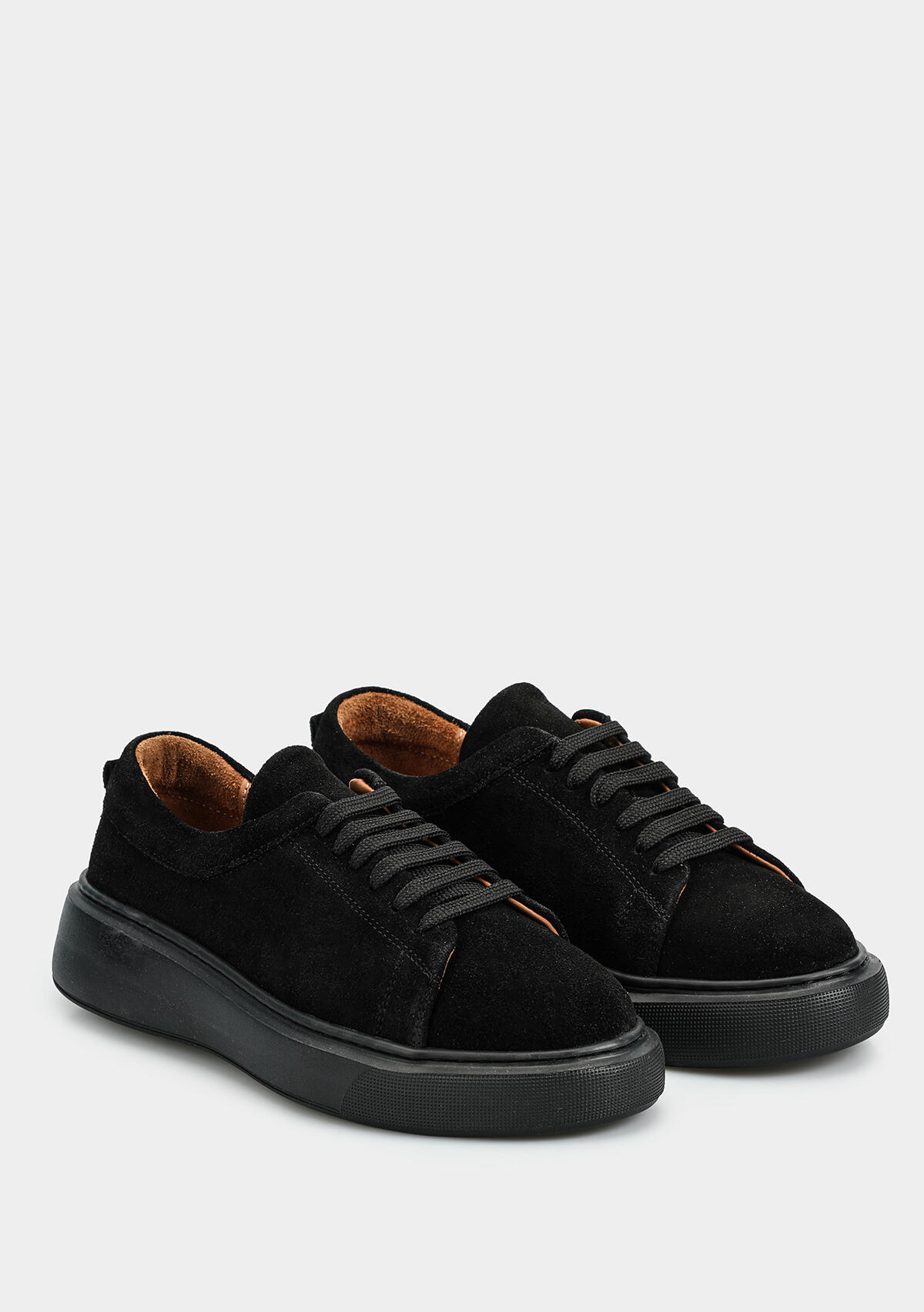 Siyah Deri Kadın Sneaker