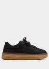 Siyah Deri Kadın Sneaker