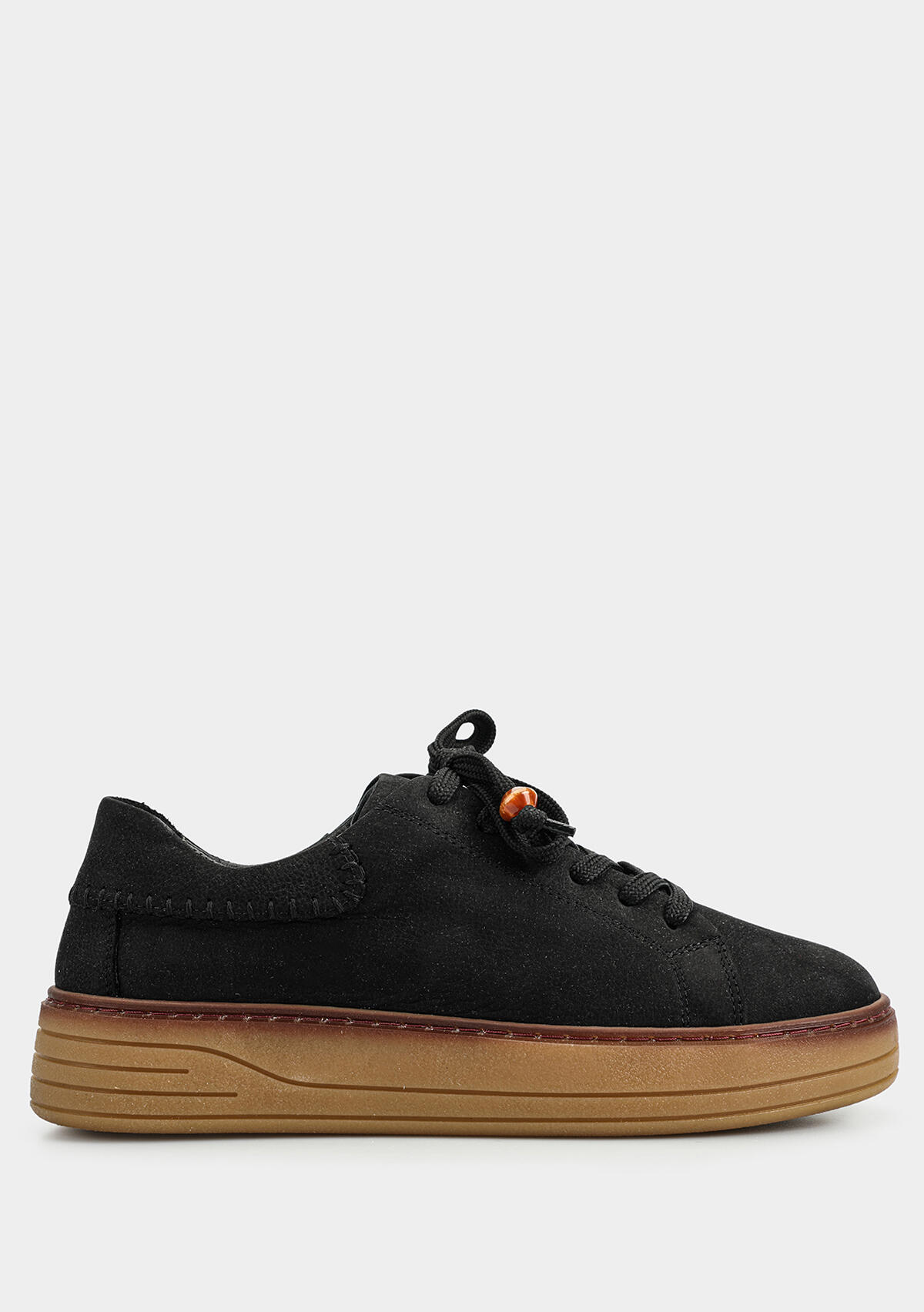 Siyah Deri Kadın Sneaker