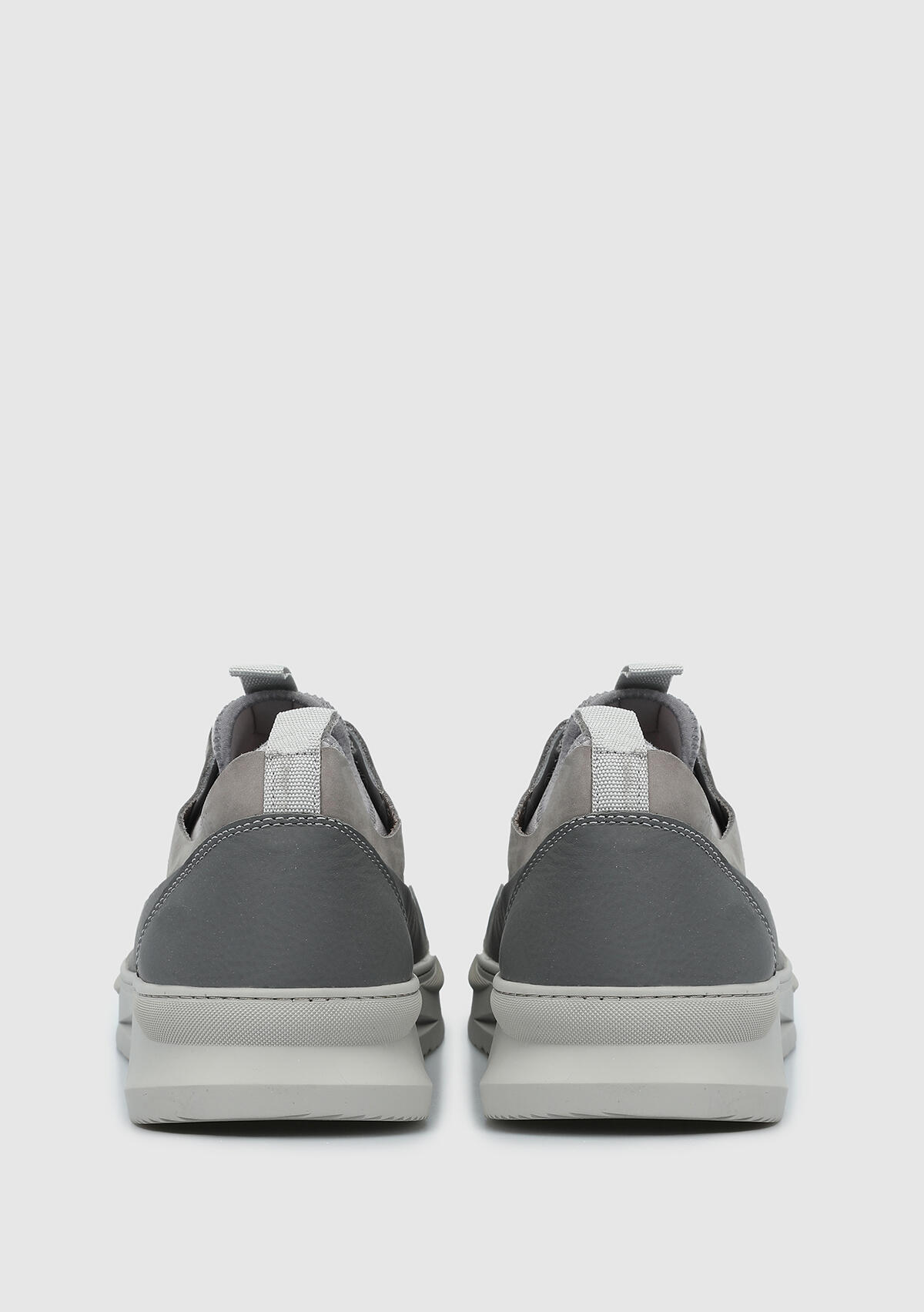 Gri Deri Erkek Sneaker
