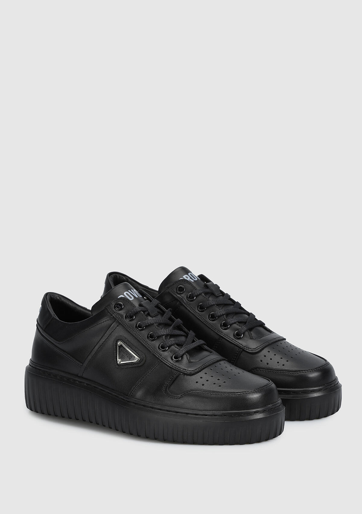 Siyah Deri Erkek Sneaker