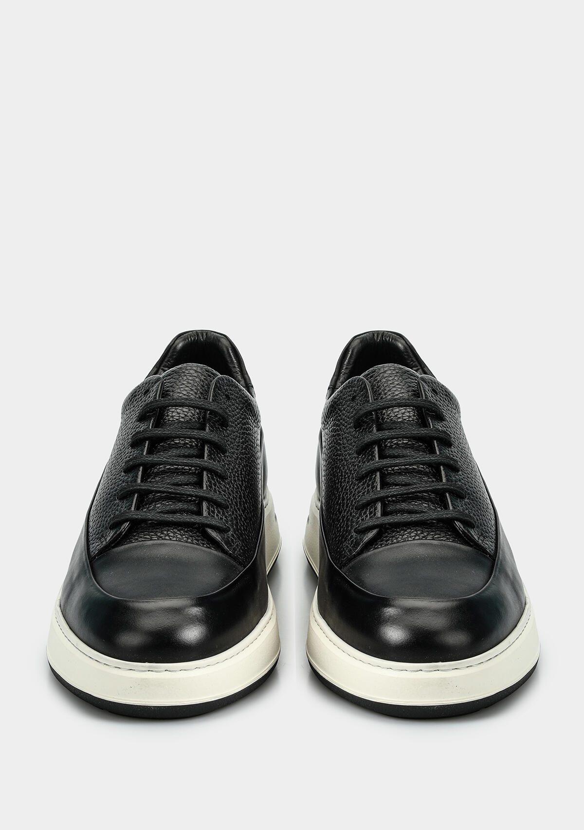 Siyah Deri Erkek Sneaker
