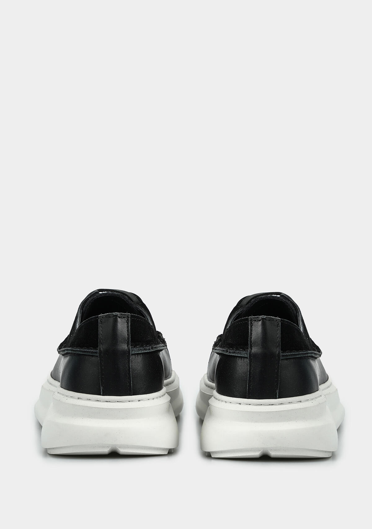 Siyah Deri Erkek Sneaker