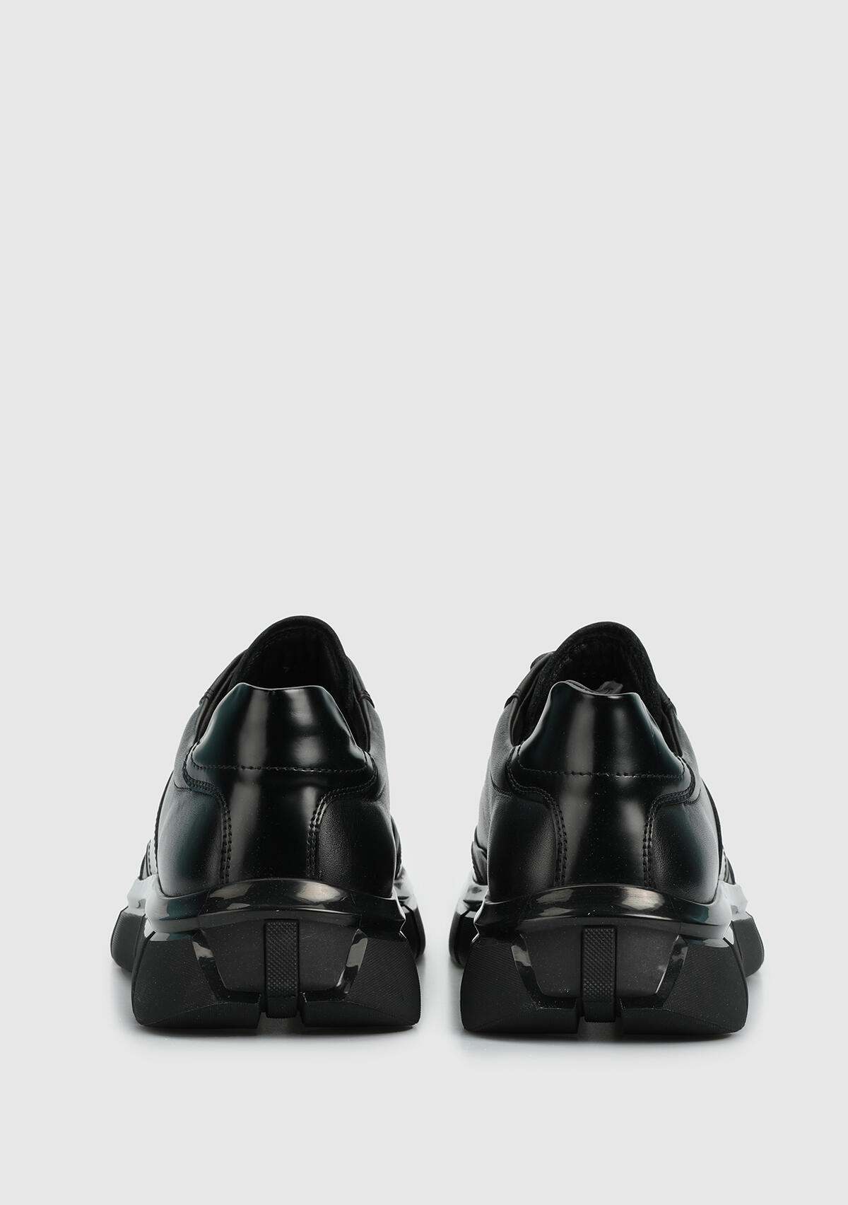 Siyah Deri Erkek Sneaker