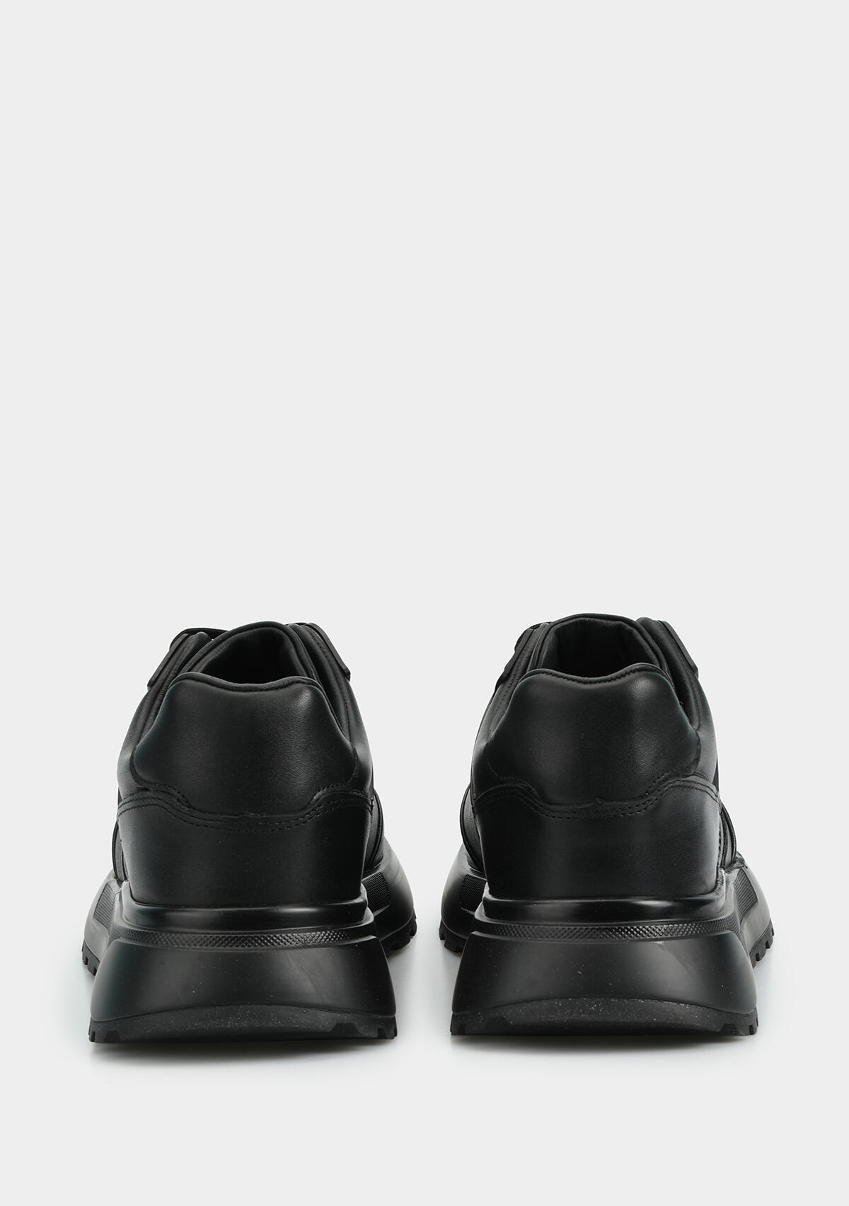 Siyah Deri Erkek Sneaker
