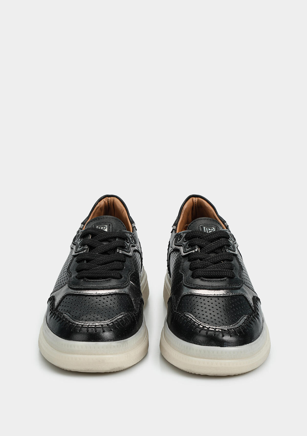 Siyah Deri Kadın Sneaker